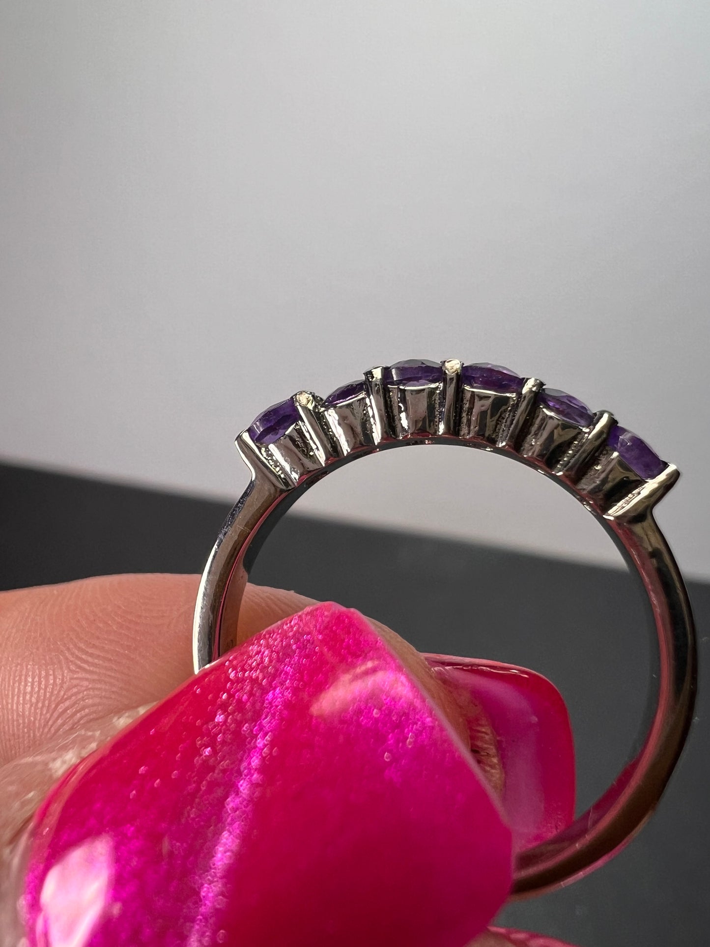 Stainless steel amethyst ring size 9