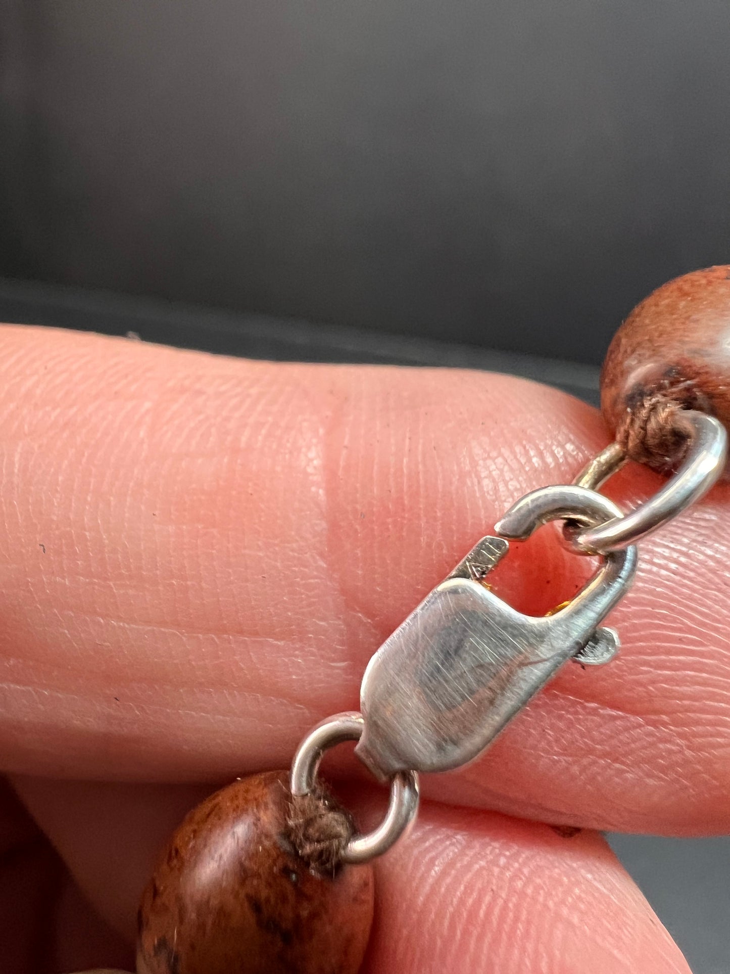 NEW Mahogany obsidian knotted 36 inch necklace with sterling silver clasp