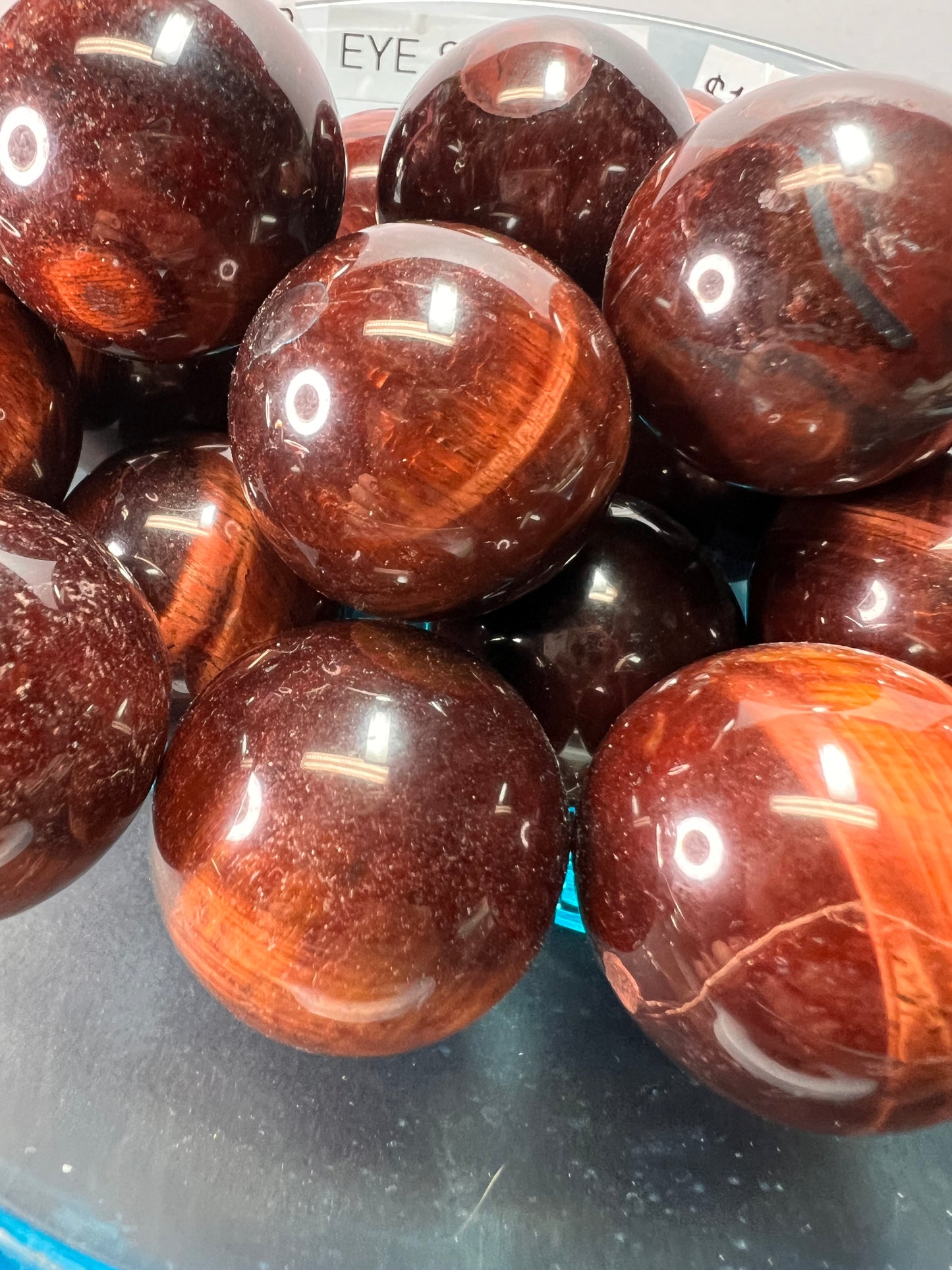 Red tigers eye sphere