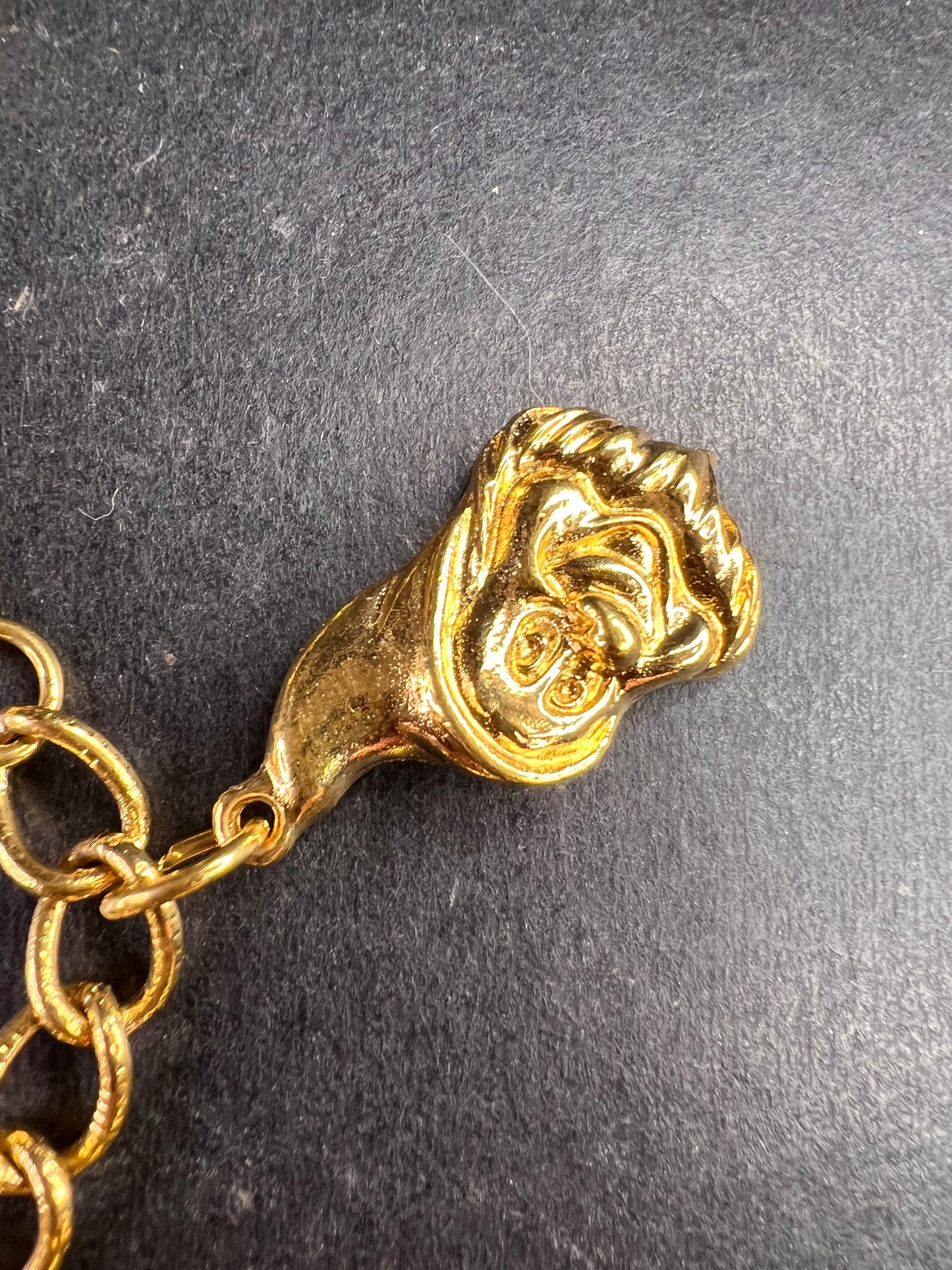 Vintage Disney Seven Dwarfs Gold Tone Charm Bracelet 6.5”