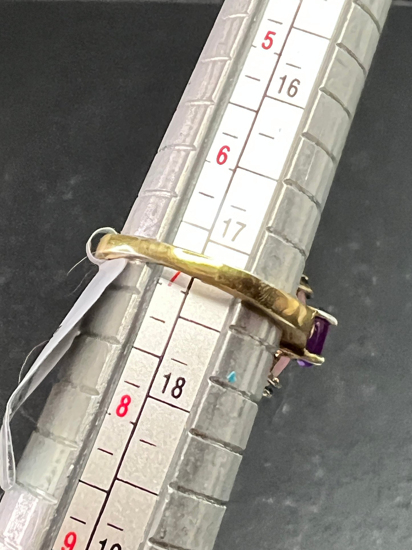 Rose Quartz & Amethyst Gold Plated 925 Ring Size 7 NWT