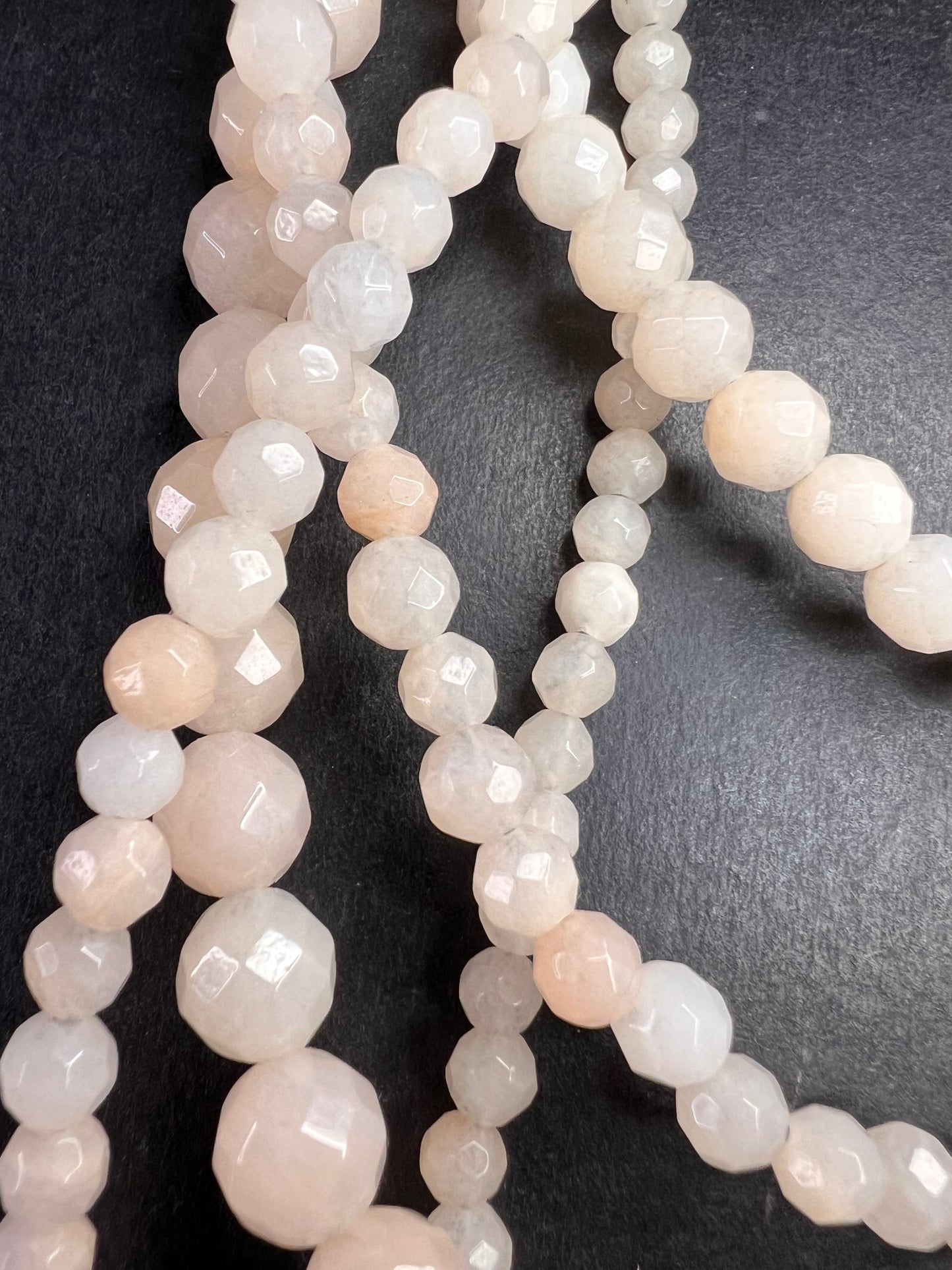 NEW pink aventurine multi strand necklace with sterling silver clasp