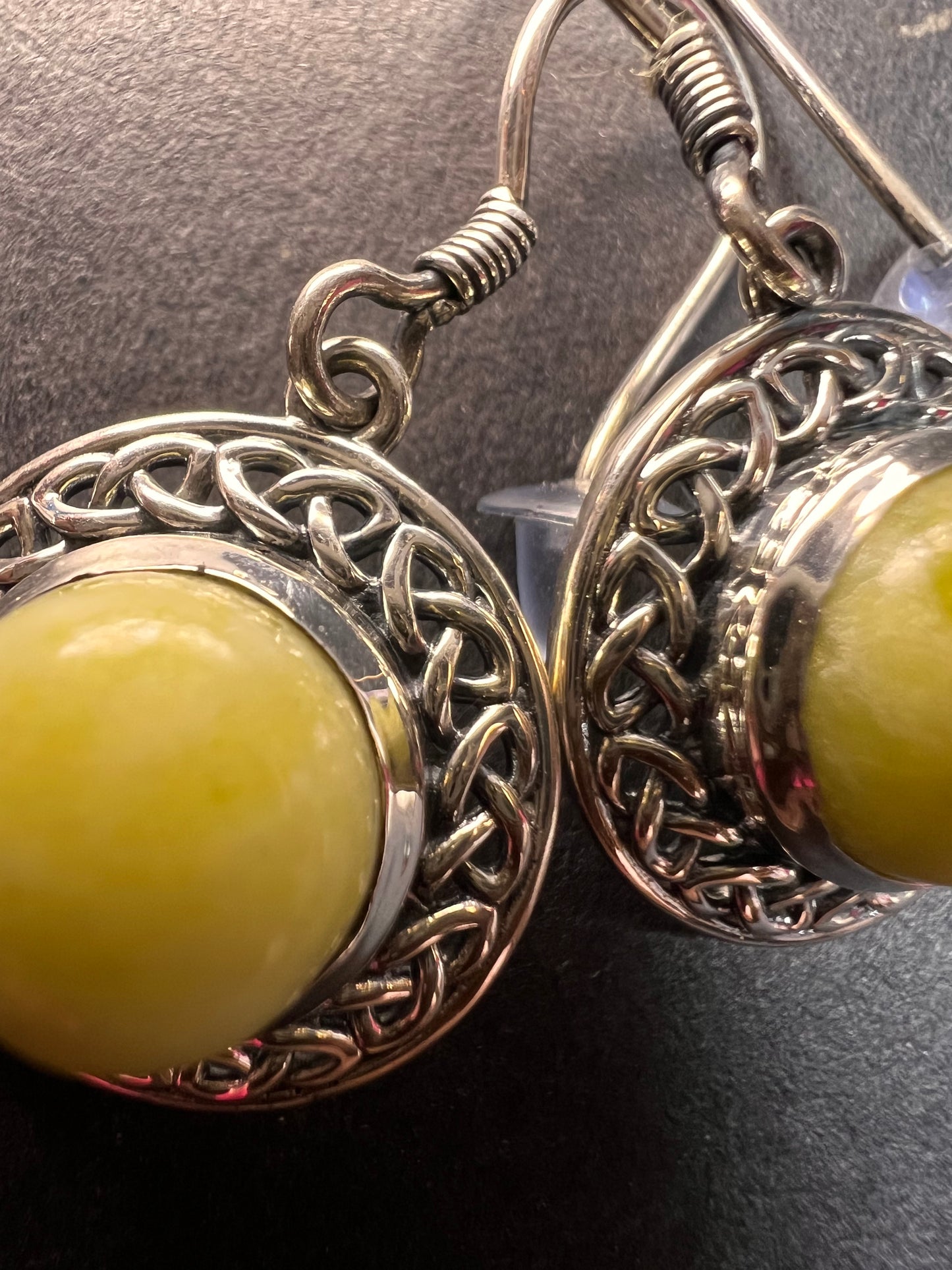 NEW Irish Connemara marble sterling silver earrings