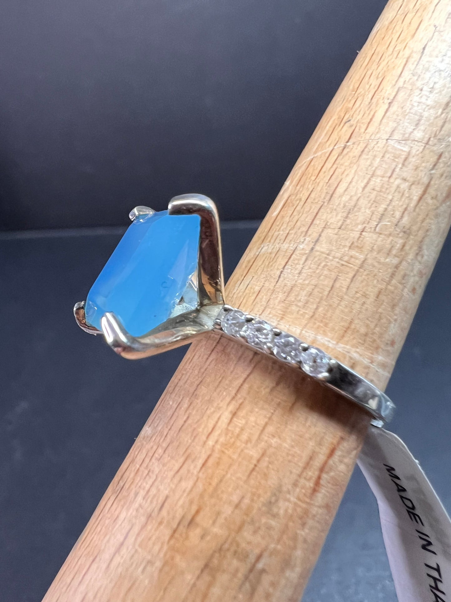 NEW with tag blue chalcedony sterling silver ring size 7