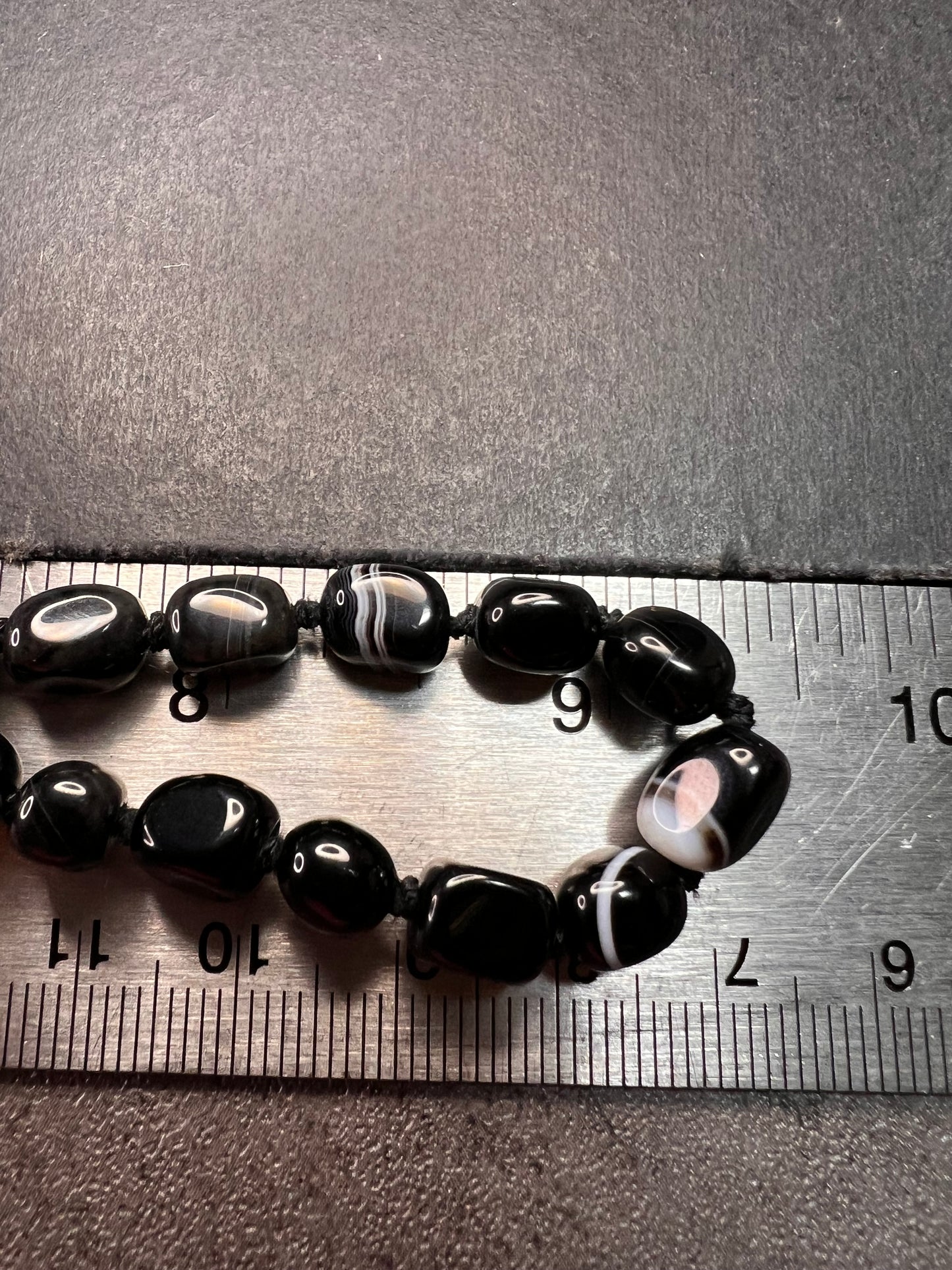 NEW Botswana agate 44 inch necklace with sterling silver clasp