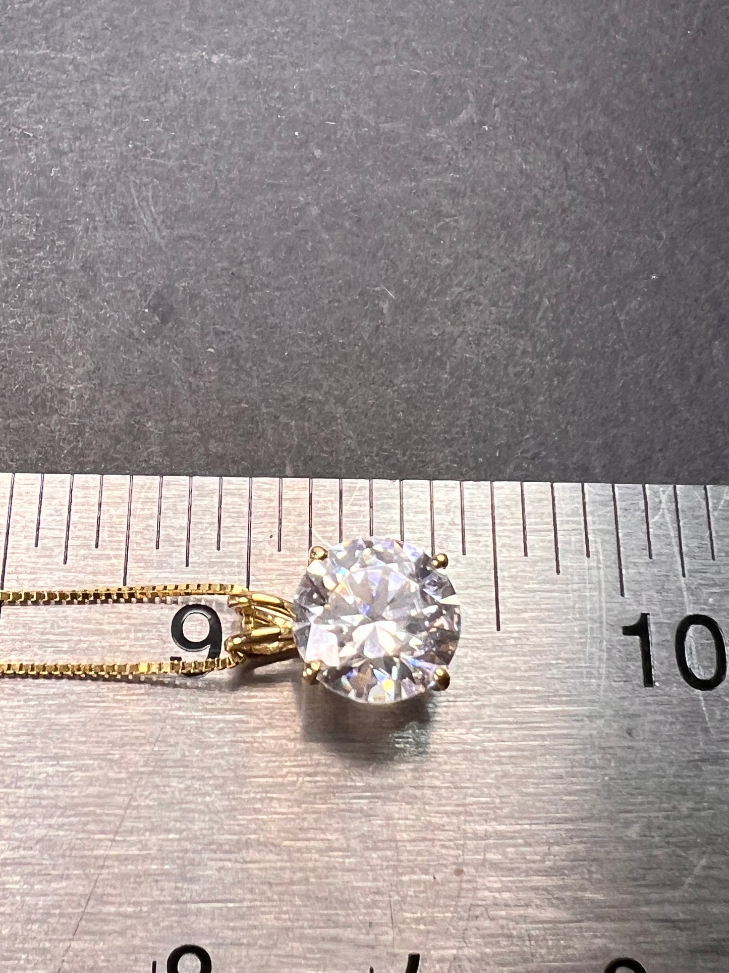 LUX 10k gold CZ pendant with 14k yellow gold 18 inch chain