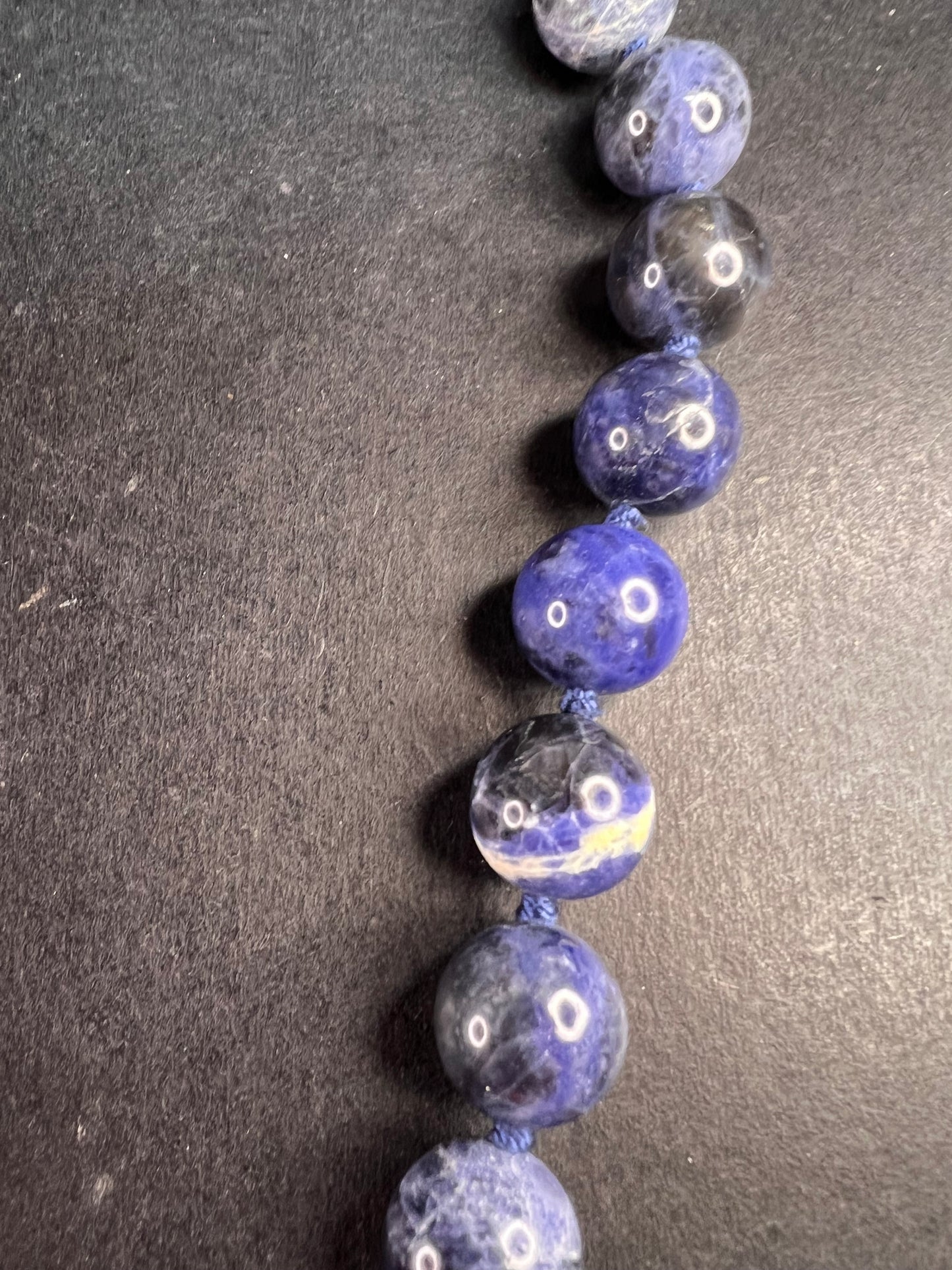 NEW sodalite and hematite necklace with sterling silver clasp