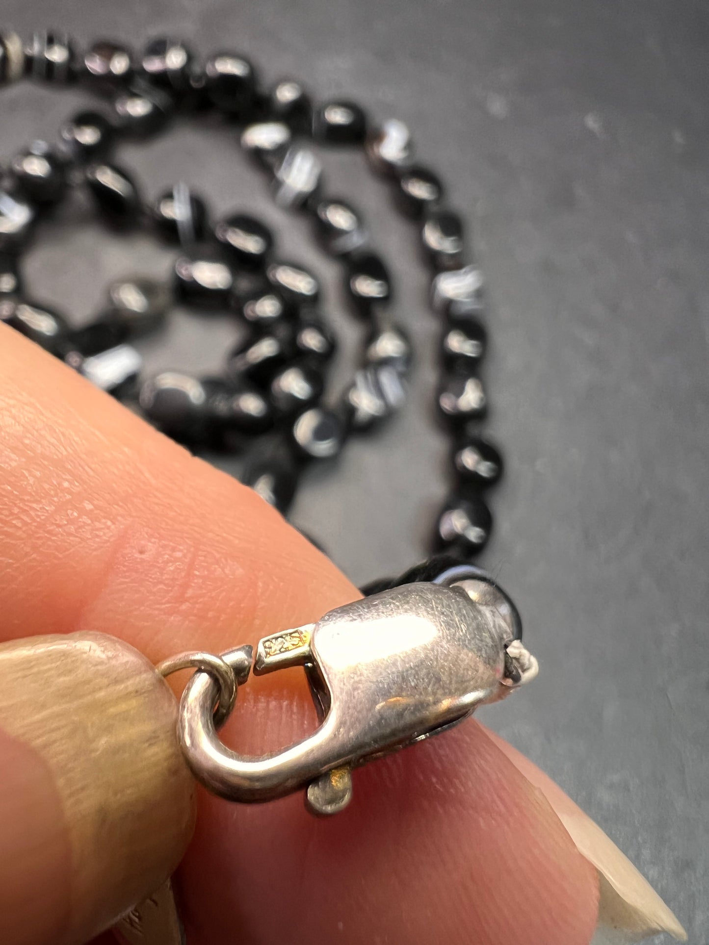 NEW Botswana agate 44 inch necklace with sterling silver clasp