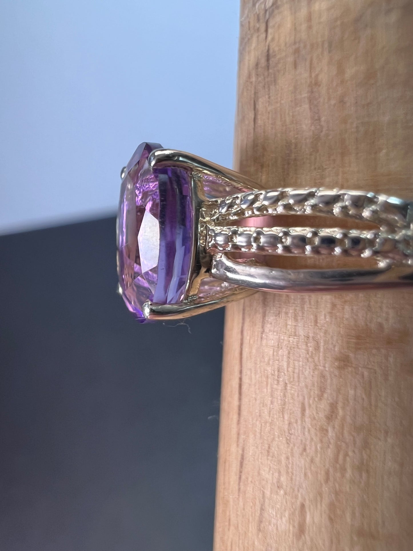 Amethyst sterling silver ring size 9