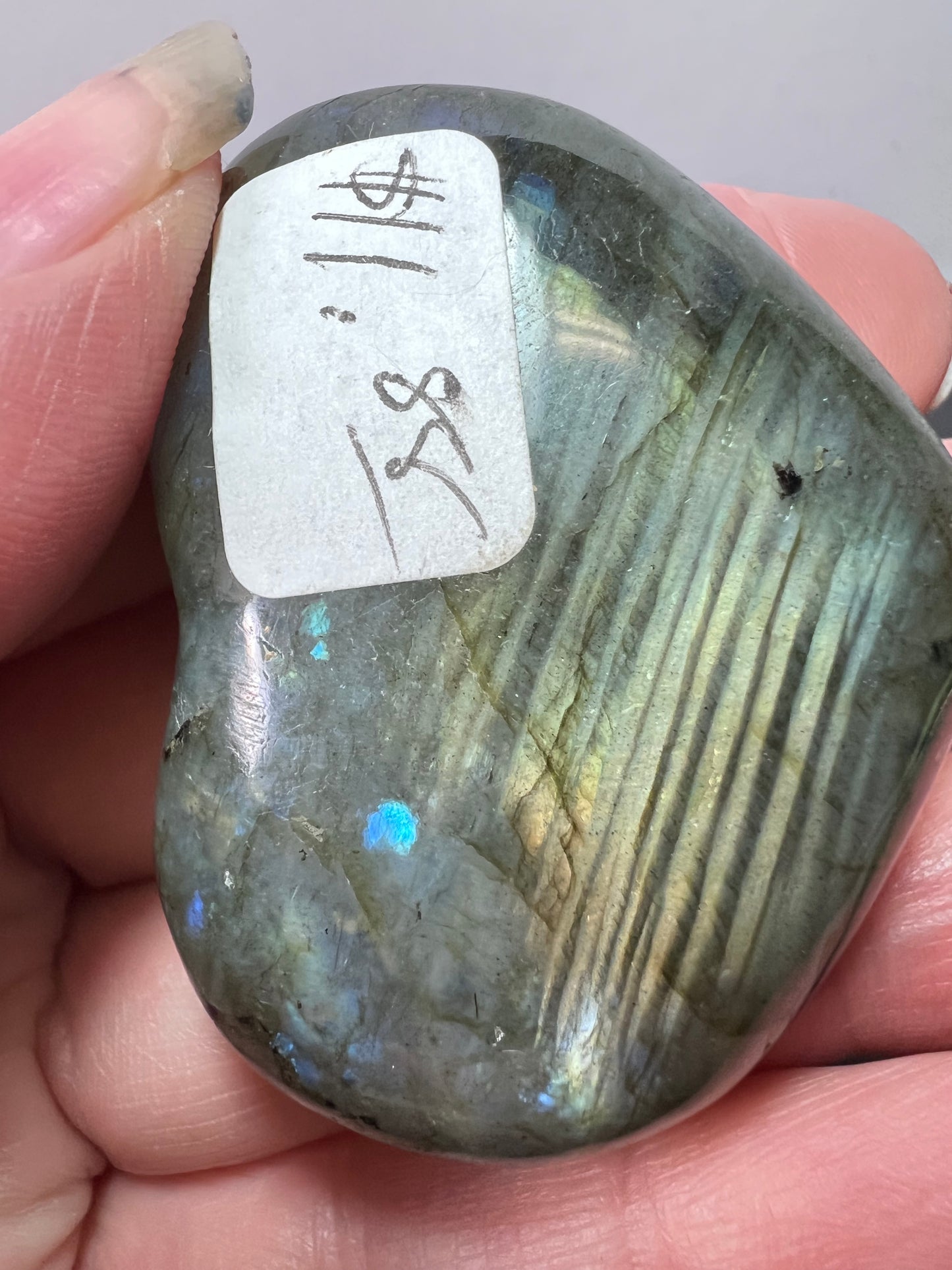 Labradorite heart palm stone