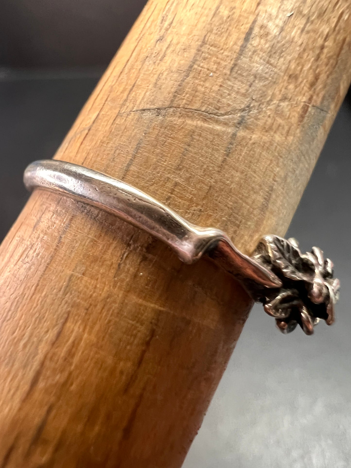 Vintage sterling silver rose ring size 7