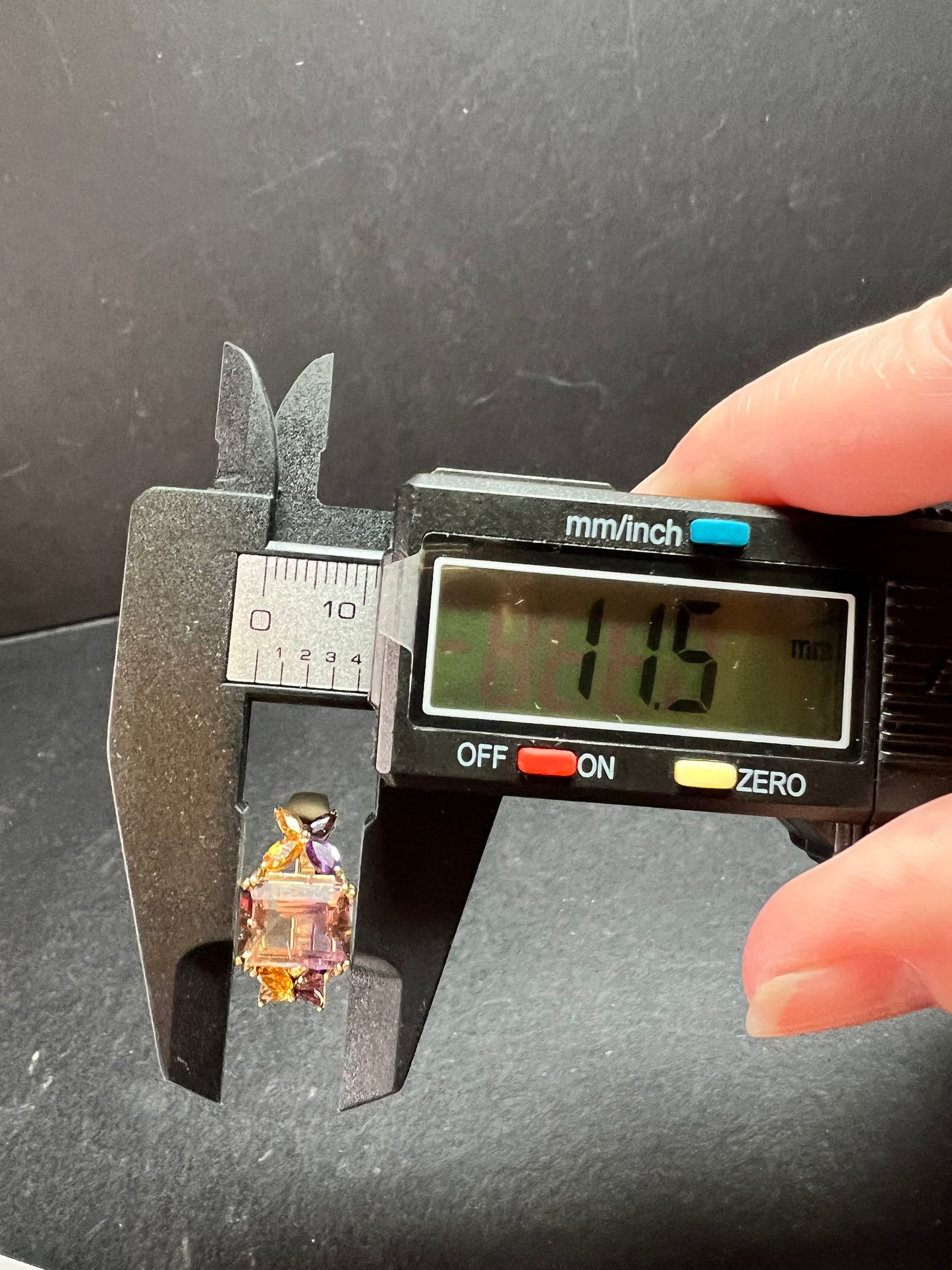 Ametrine Citrine Amethyst Ring Gold Plated 925 Size 7