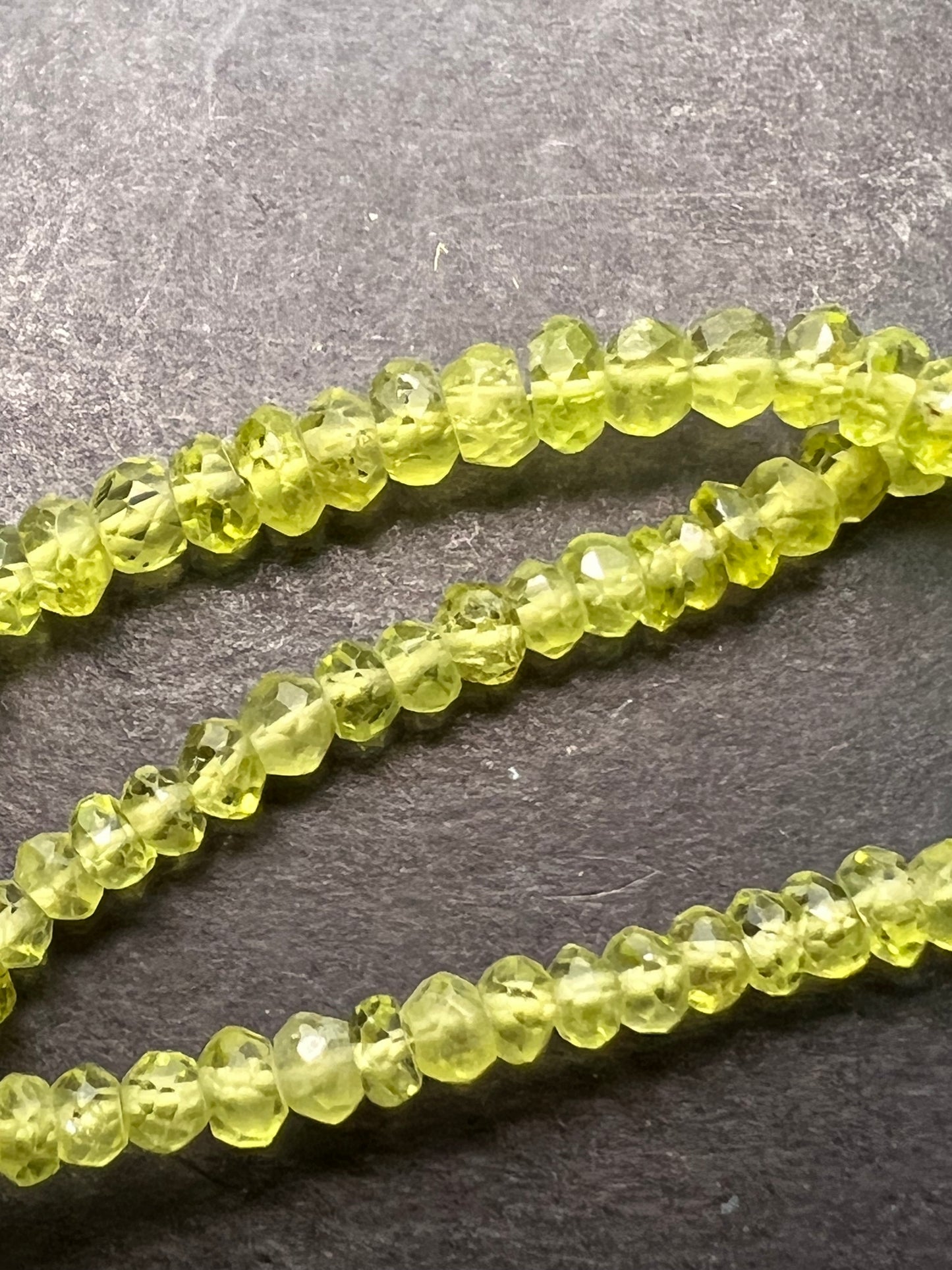 Faceted peridot and sterling necklace