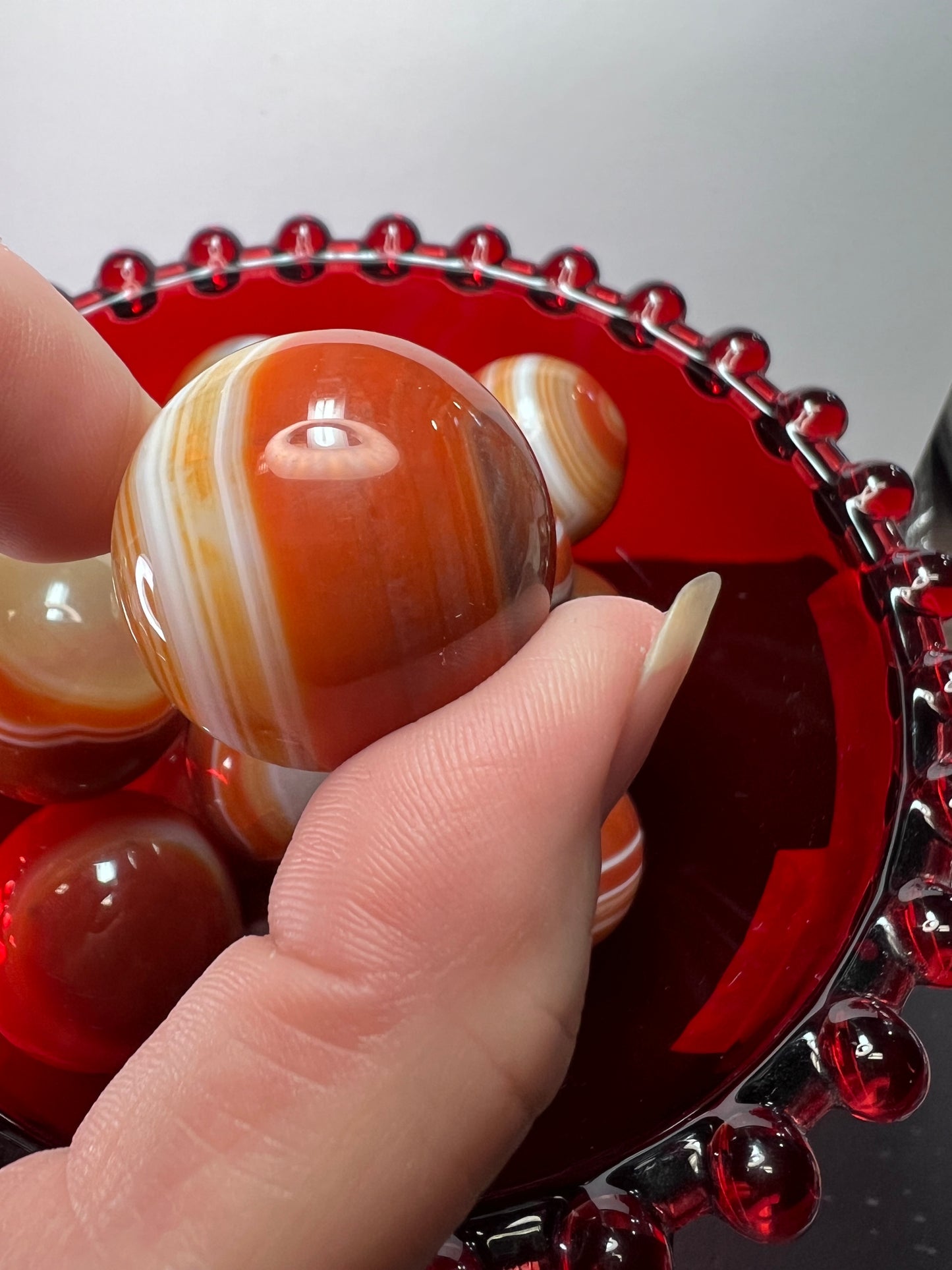 Banded carnelian small spheres