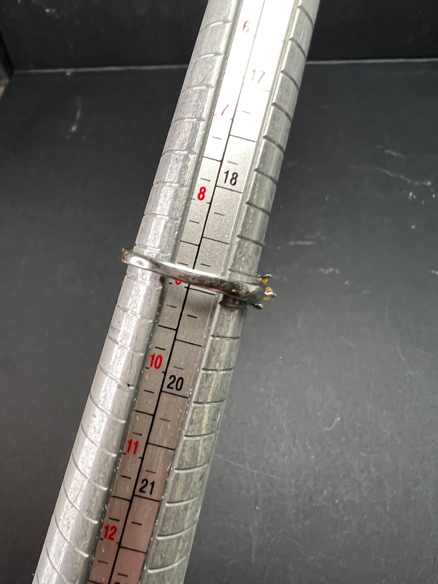 Smoky Quartz Citrine White Topaz Sterling Silver Ring Size 9 Estate