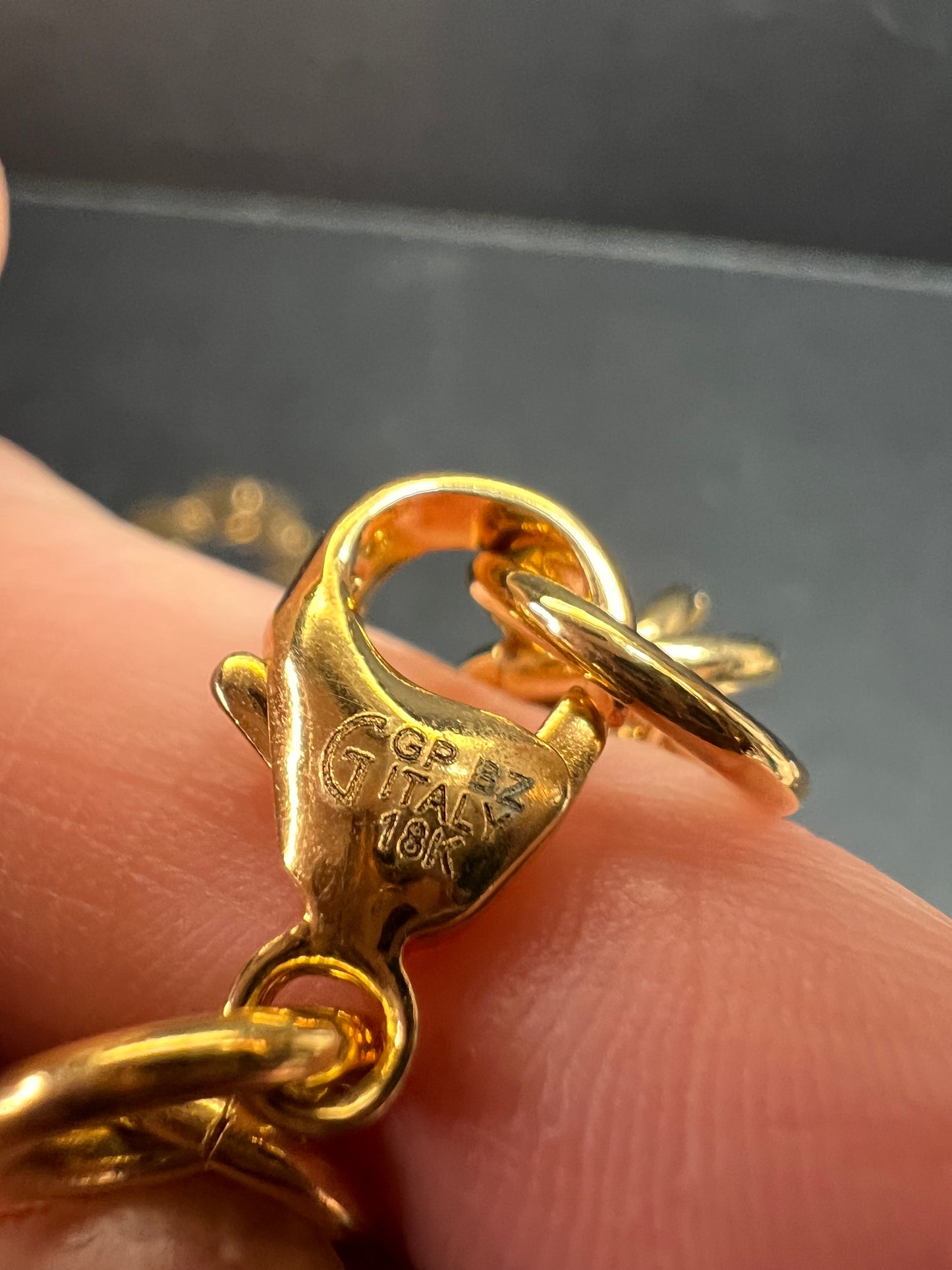 Italian 18K Gold Plated Disc Necklace 32 Inch Adjustable Layered Chain