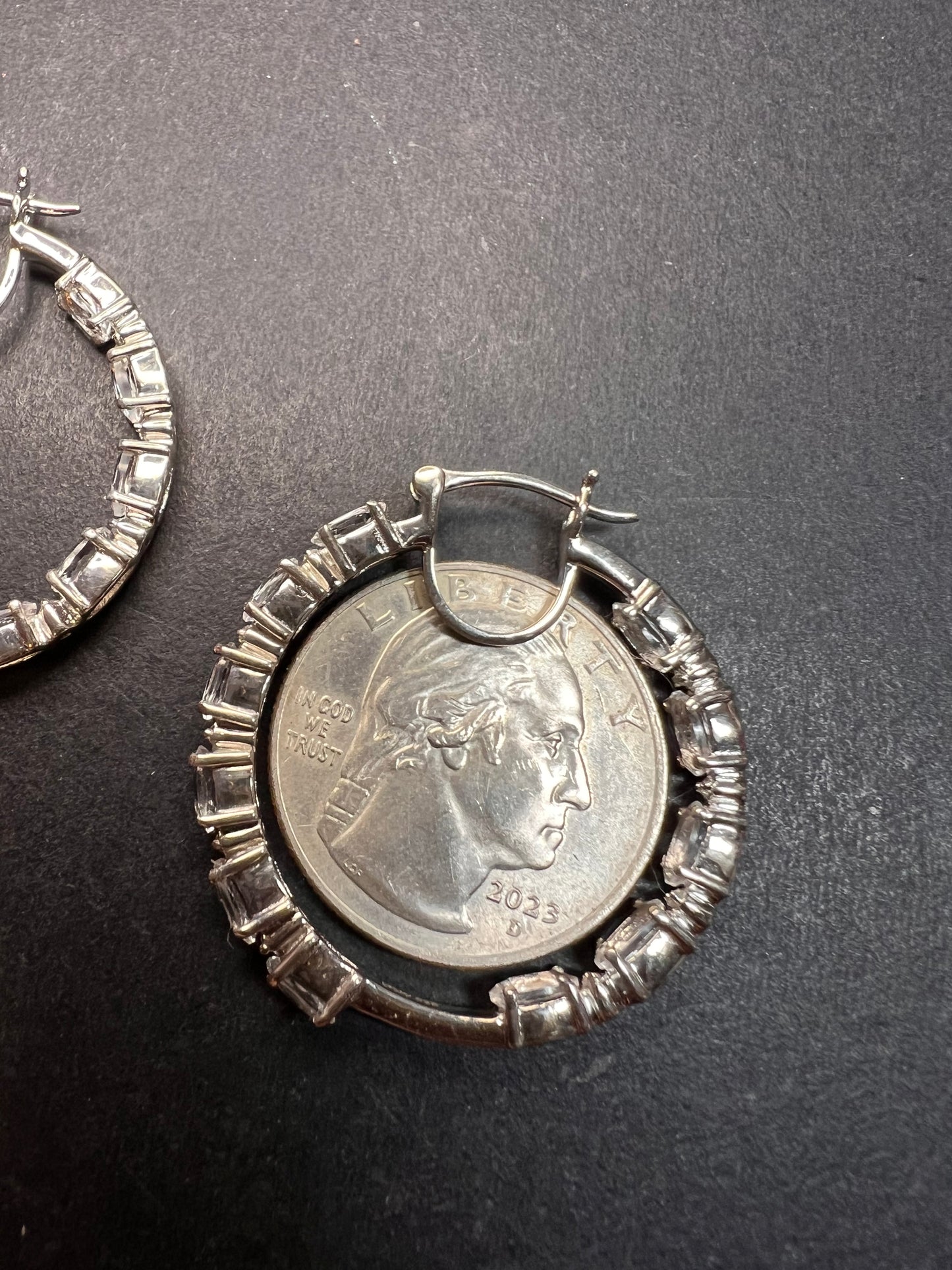 NEW Petalite and zircon inside out hoop earrings in platinum over sterling silver