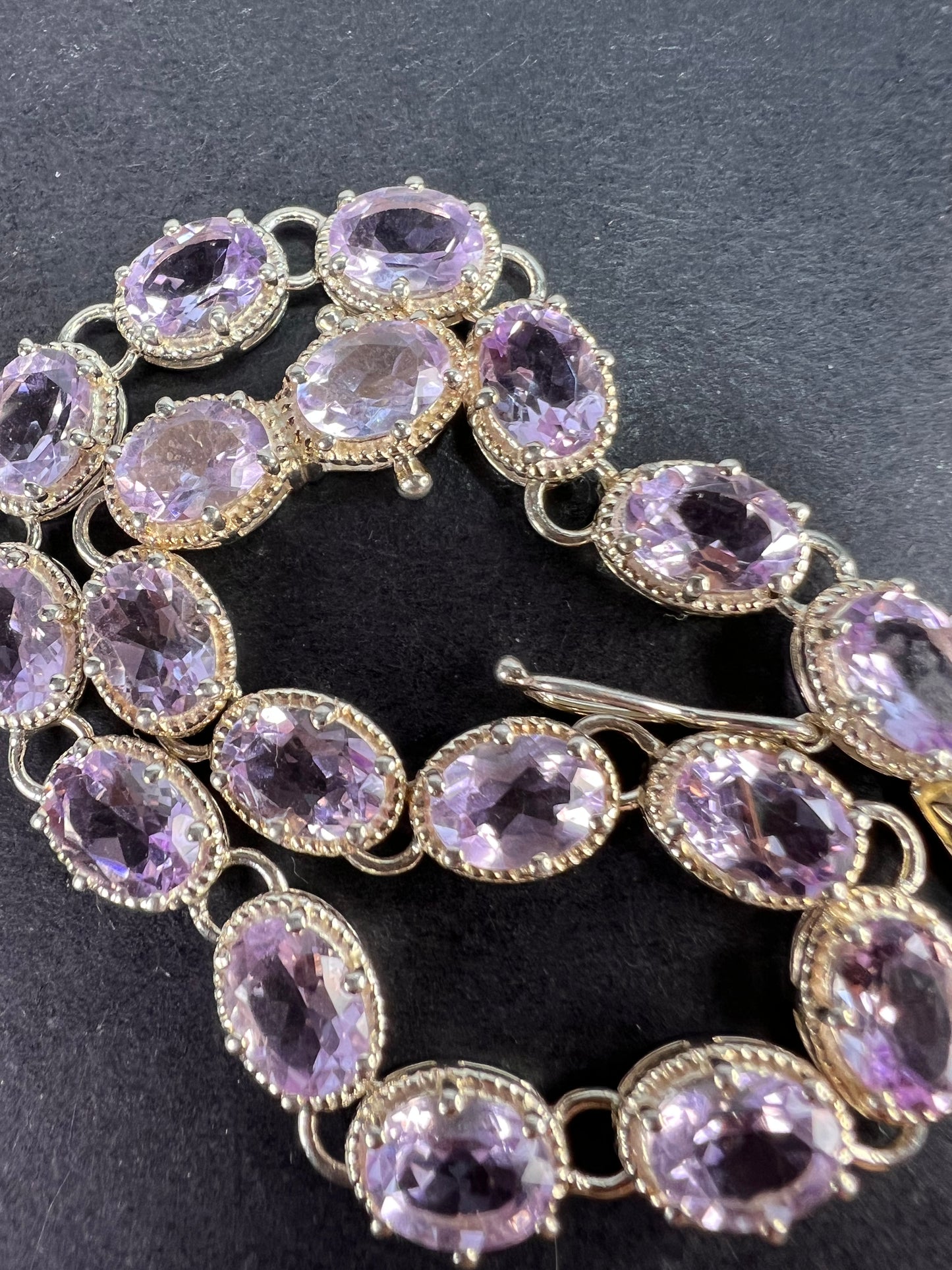 Rose de France amethyst sterling silver bracelet