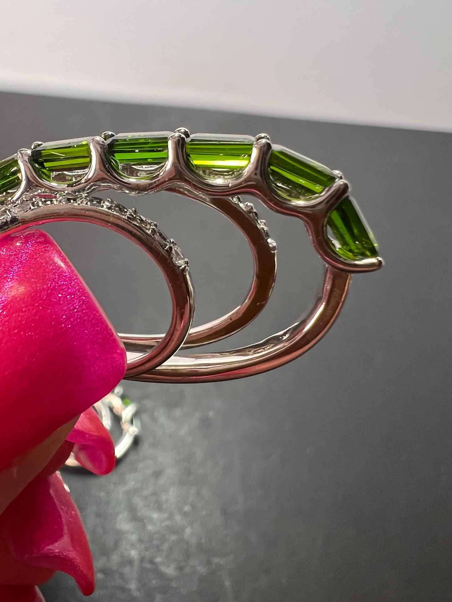 Chrome diopside platinum over sterling hoop earrings