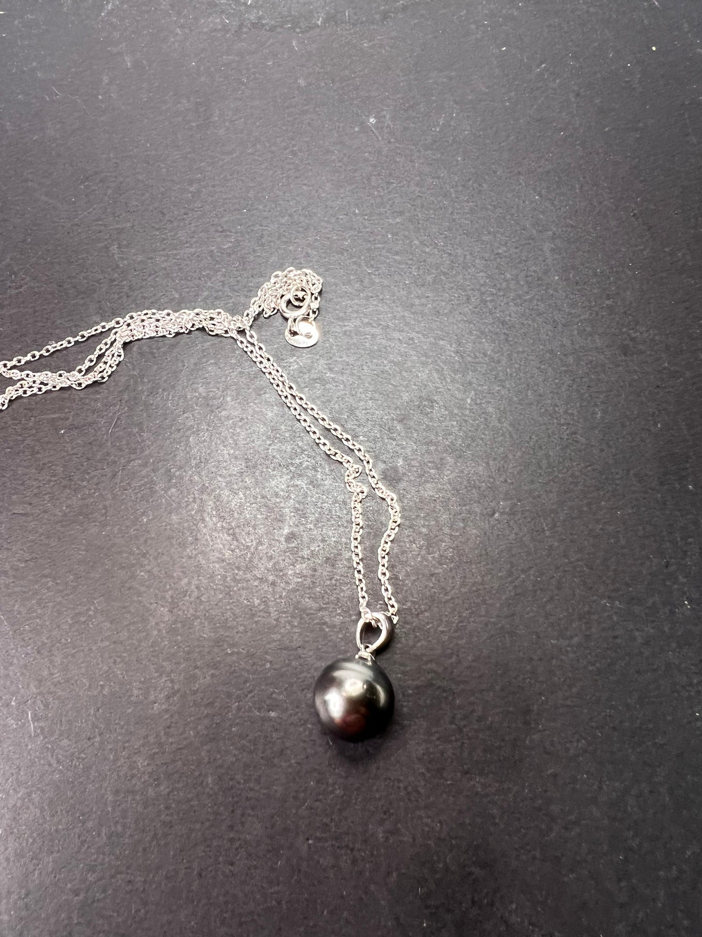 Cultured Tahitian Pearl Rhodium Over Sterling Silver Pendant With 18 Inch Chain