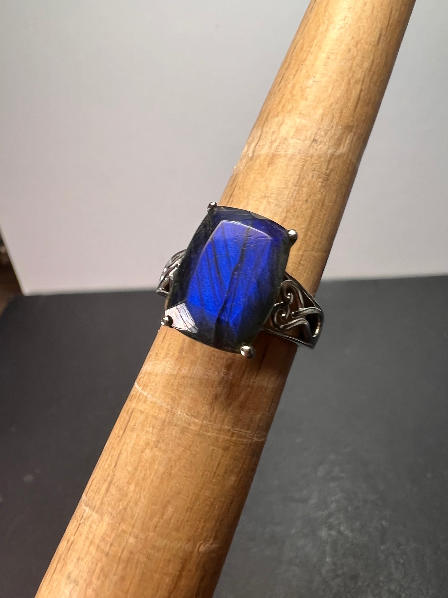 Labradorite stainless steel ring size 6 *NEW*