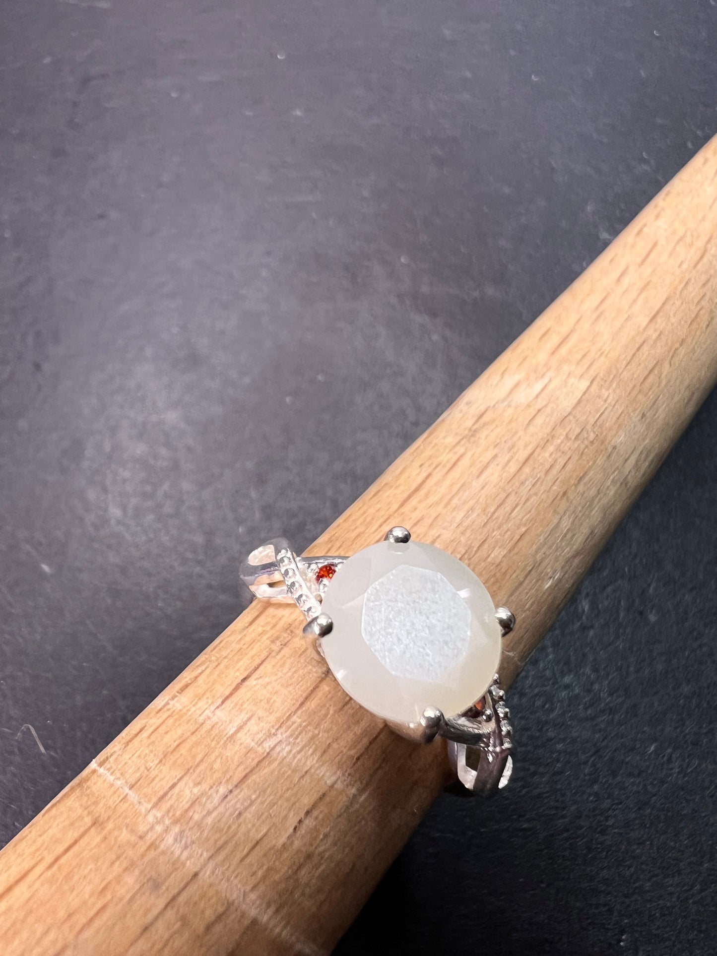 Silver moonstone ring in sterling silver size 6