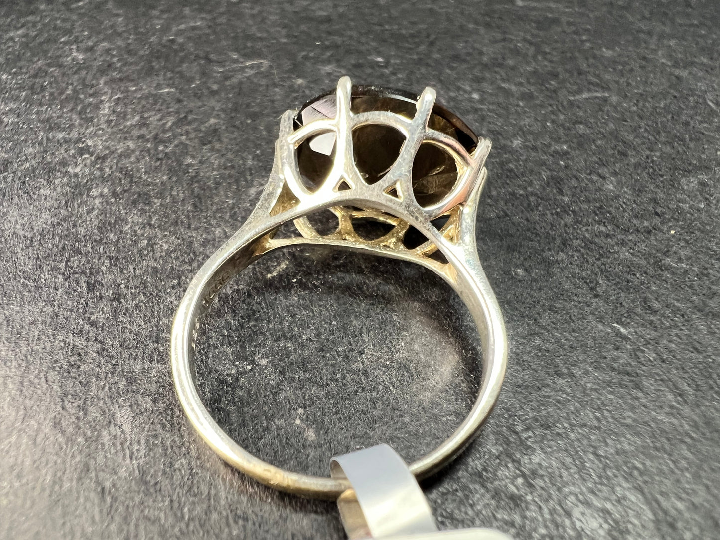 Smoky Quartz 925 Sterling Silver Statement Ring Size 9