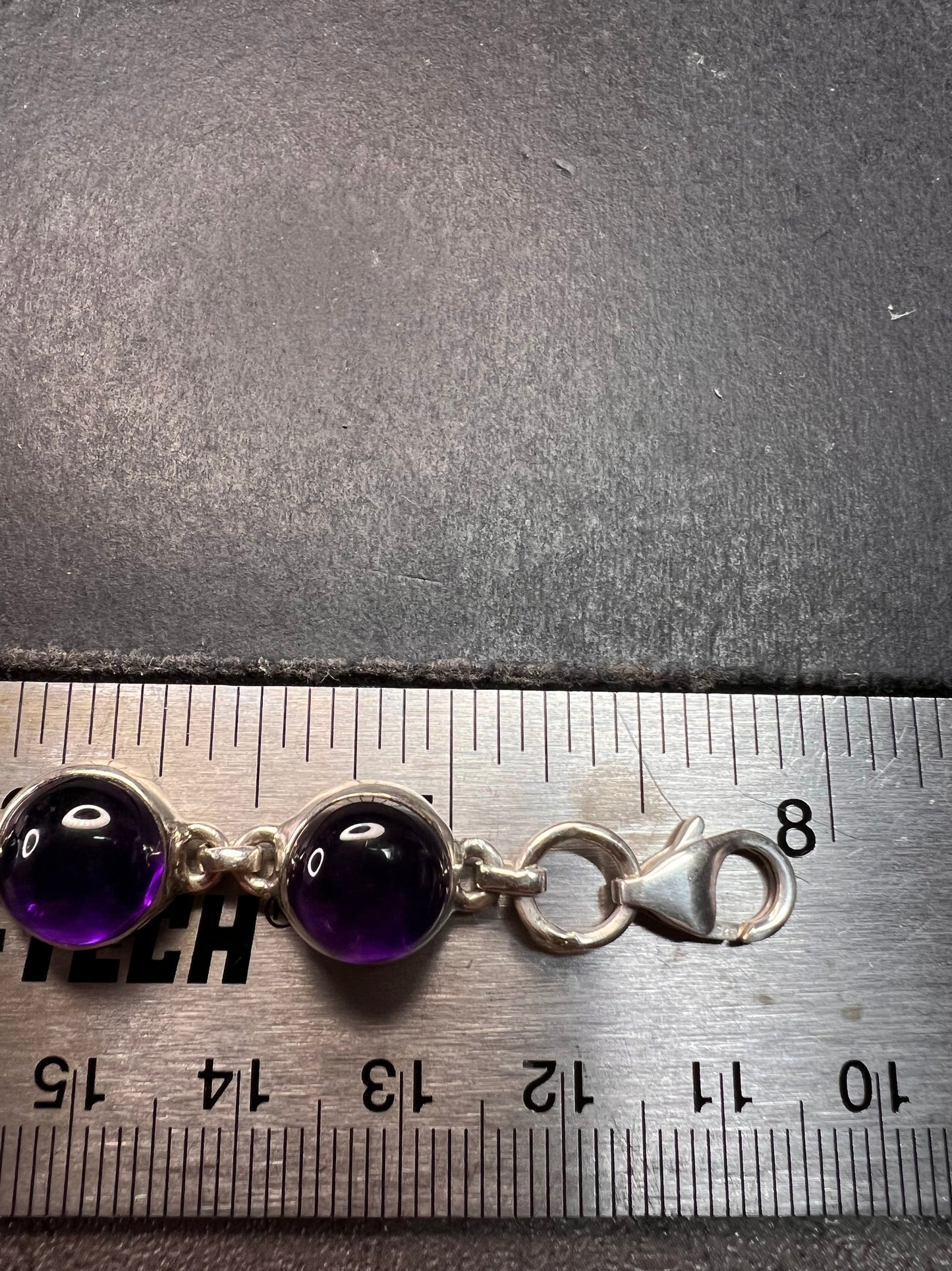 Vintage amethyst sterling silver bracelet