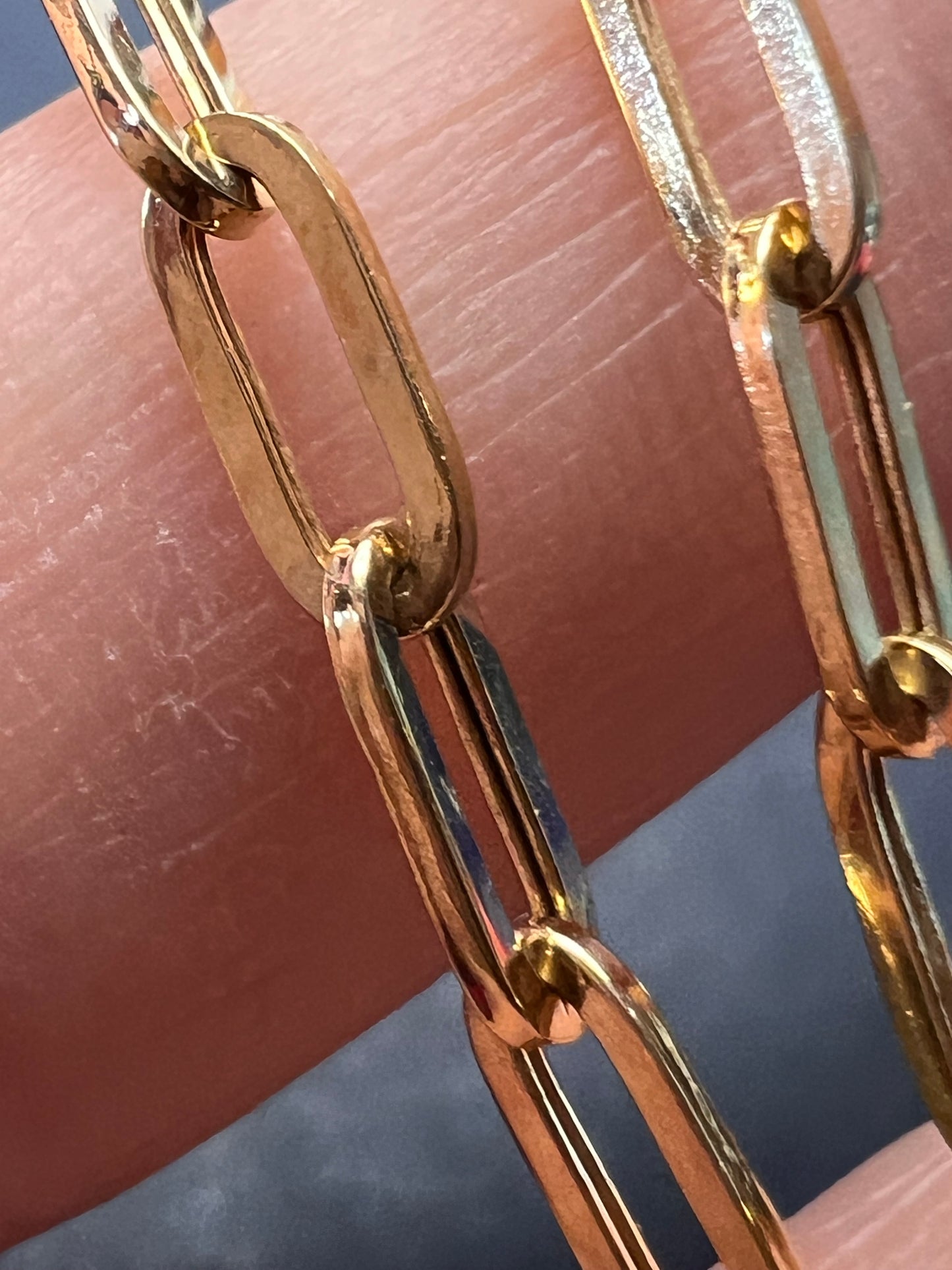 10K Yellow Gold Paper Clip Bracelet (7.50 In) 1.61 Grams