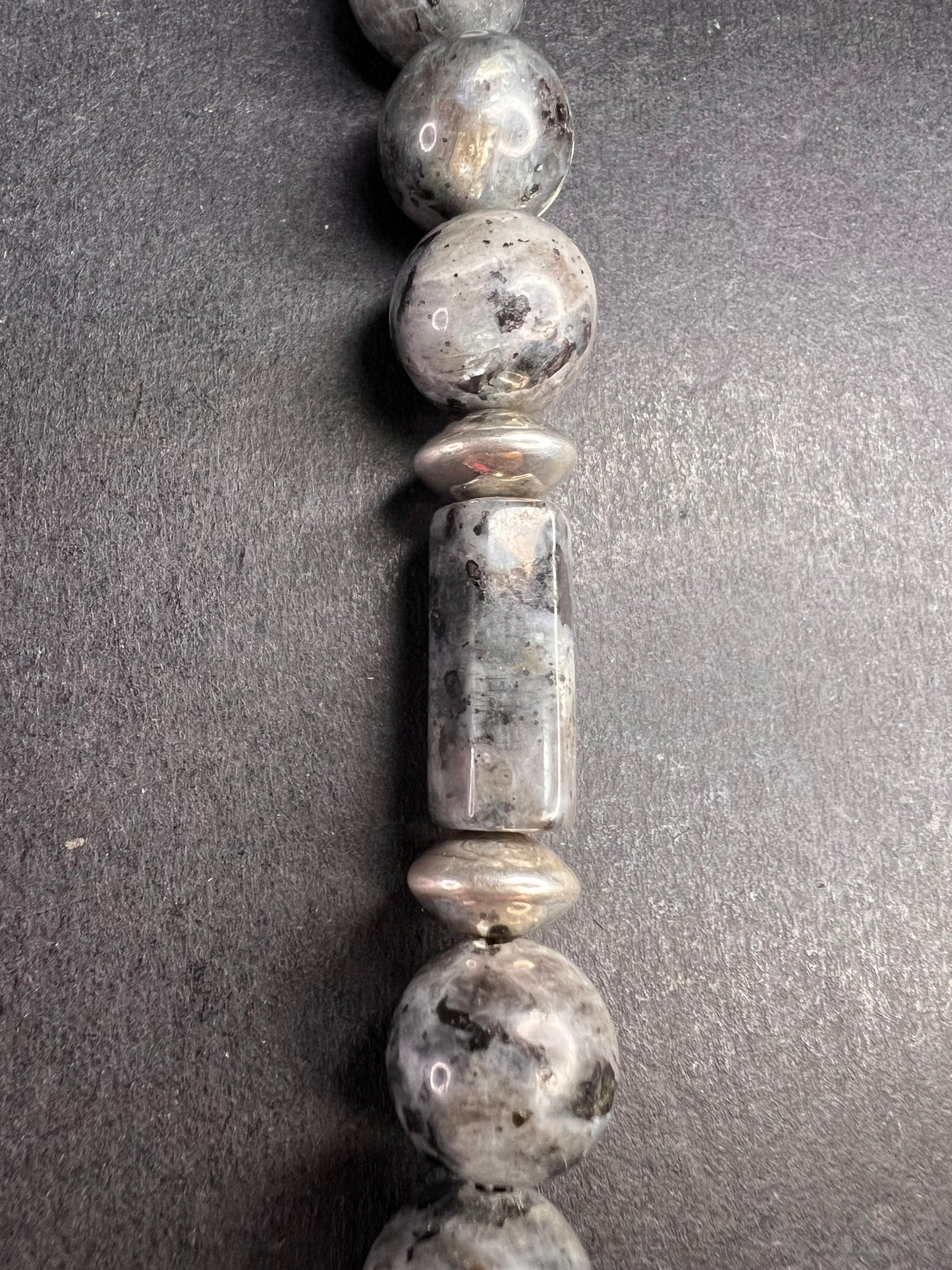 NEW Larvakite and sterling silver necklace