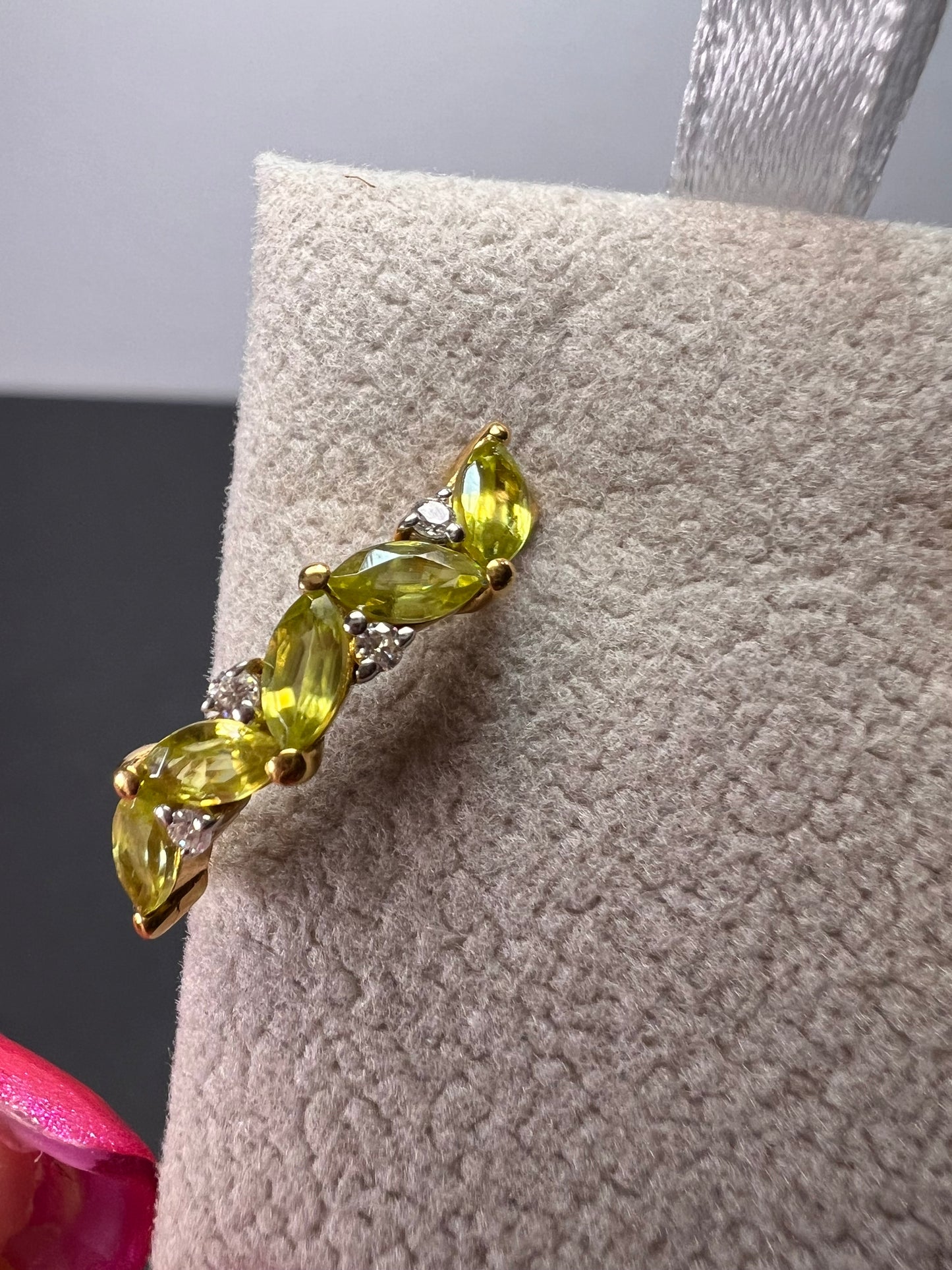 Sava sphene and moissanite j-hoop earrings in vermeil yellow gold over sterling silver 1.75 ctw