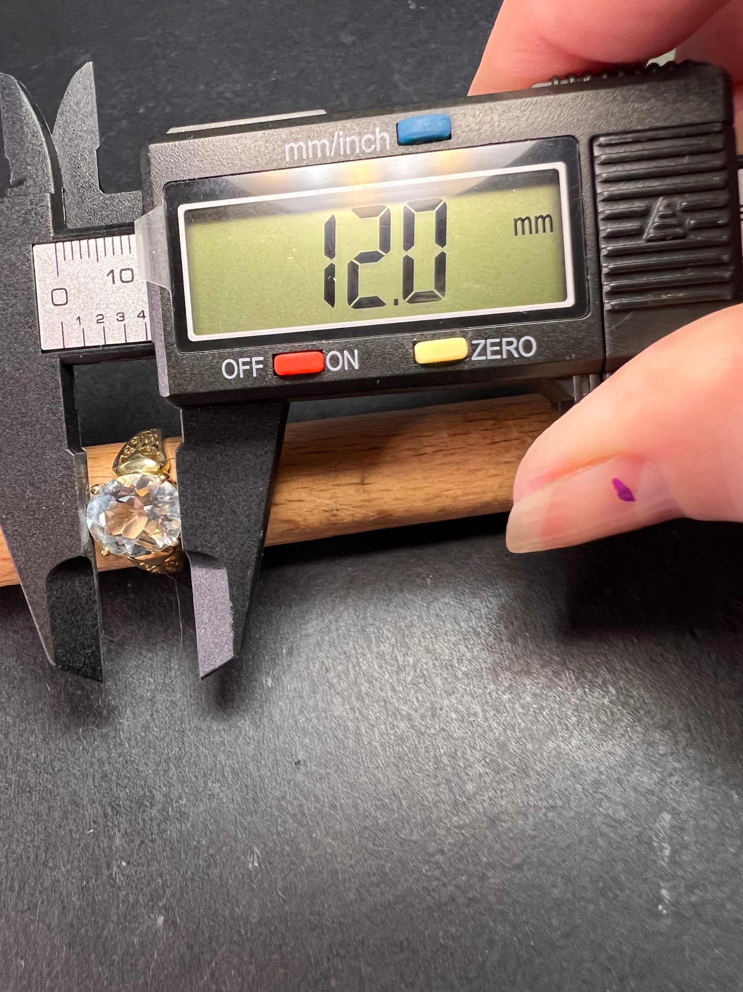 Vintage 14K Gold Aquamarine Solitaire Ring Filigree Statement Size 7