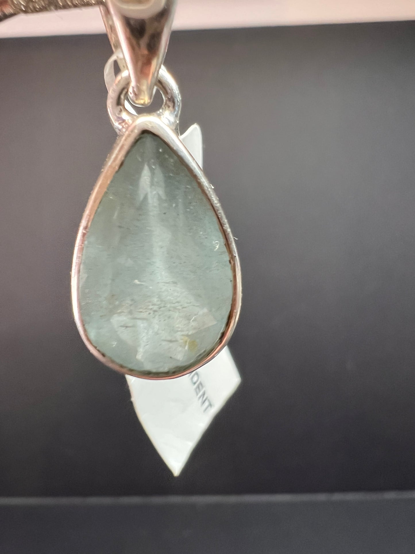 NEW Aquamarine sterling silver teardrop pendant