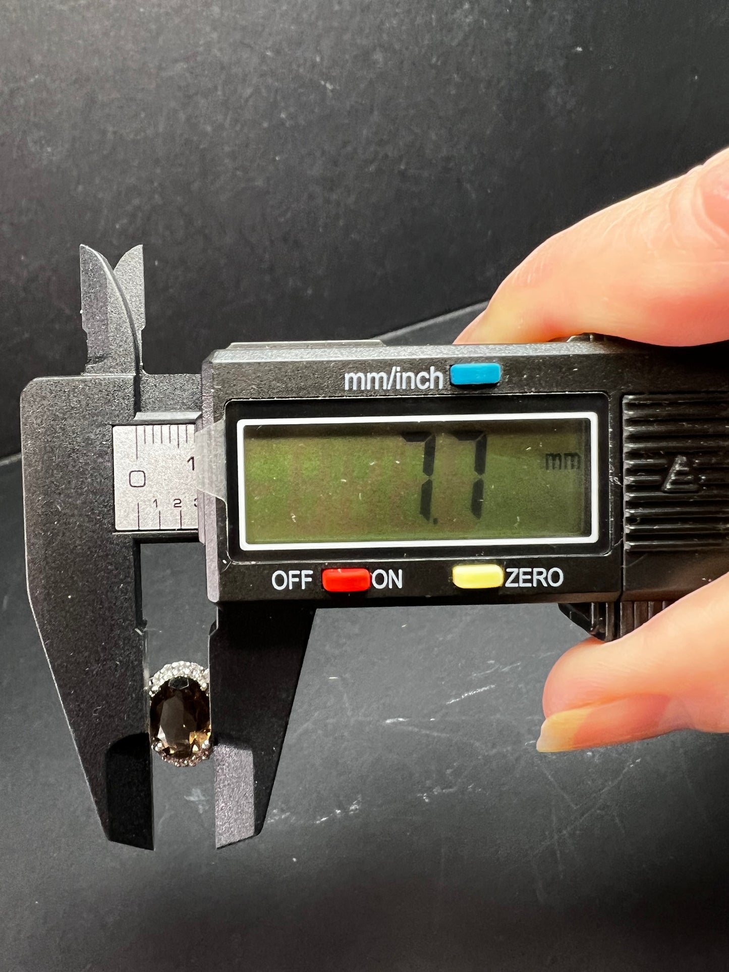 Smoky Quartz Citrine White Topaz Sterling Silver Ring Size 9 Estate