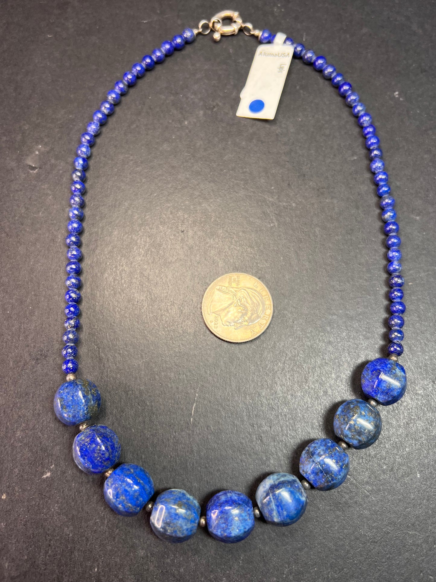 NEW lapis and sterling silver 18 inch necklace