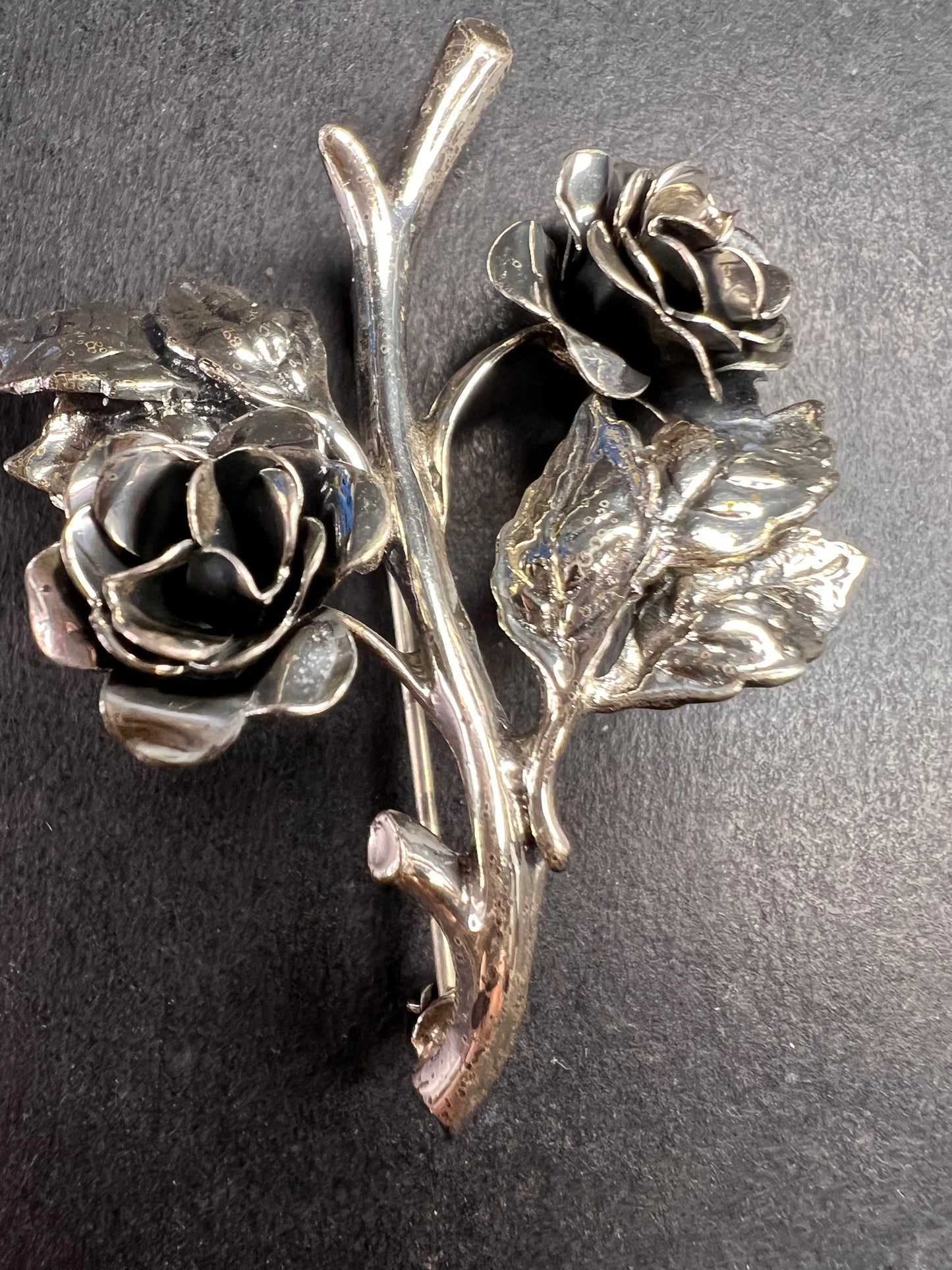 Vintage Danecraft sterling rose brooch pin