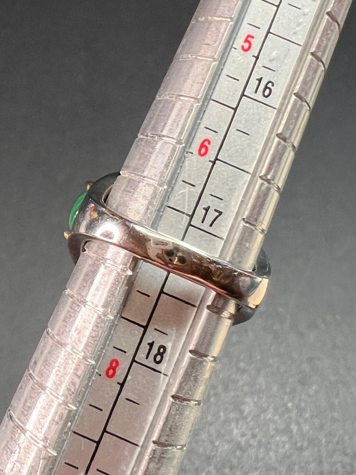 NEW Malachite and zircon two toned ring in vermeil and rhodium over sterling silver size 7