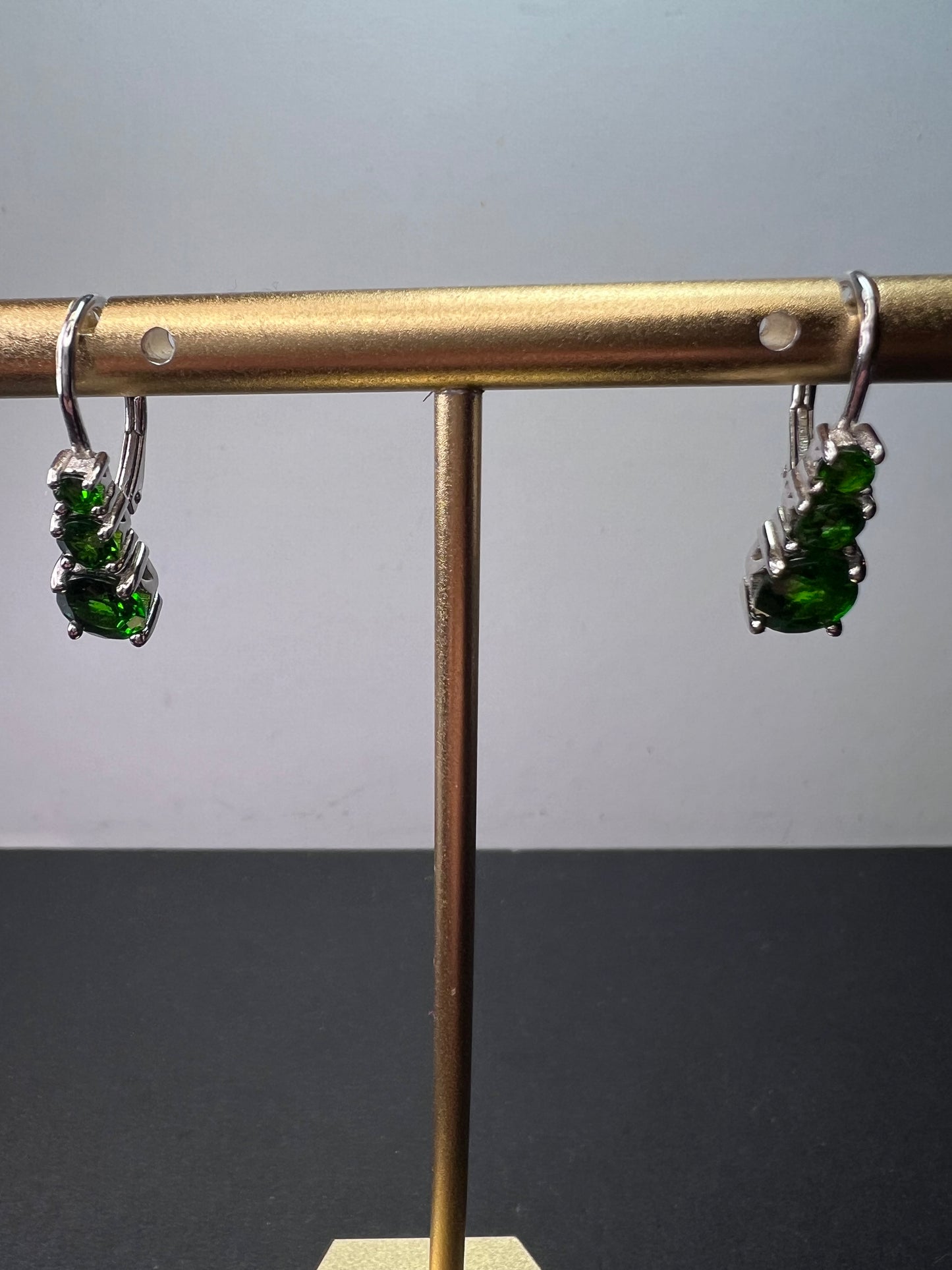 Chrome Diopside Rhodium Over Silver Earrings 2.63ctw