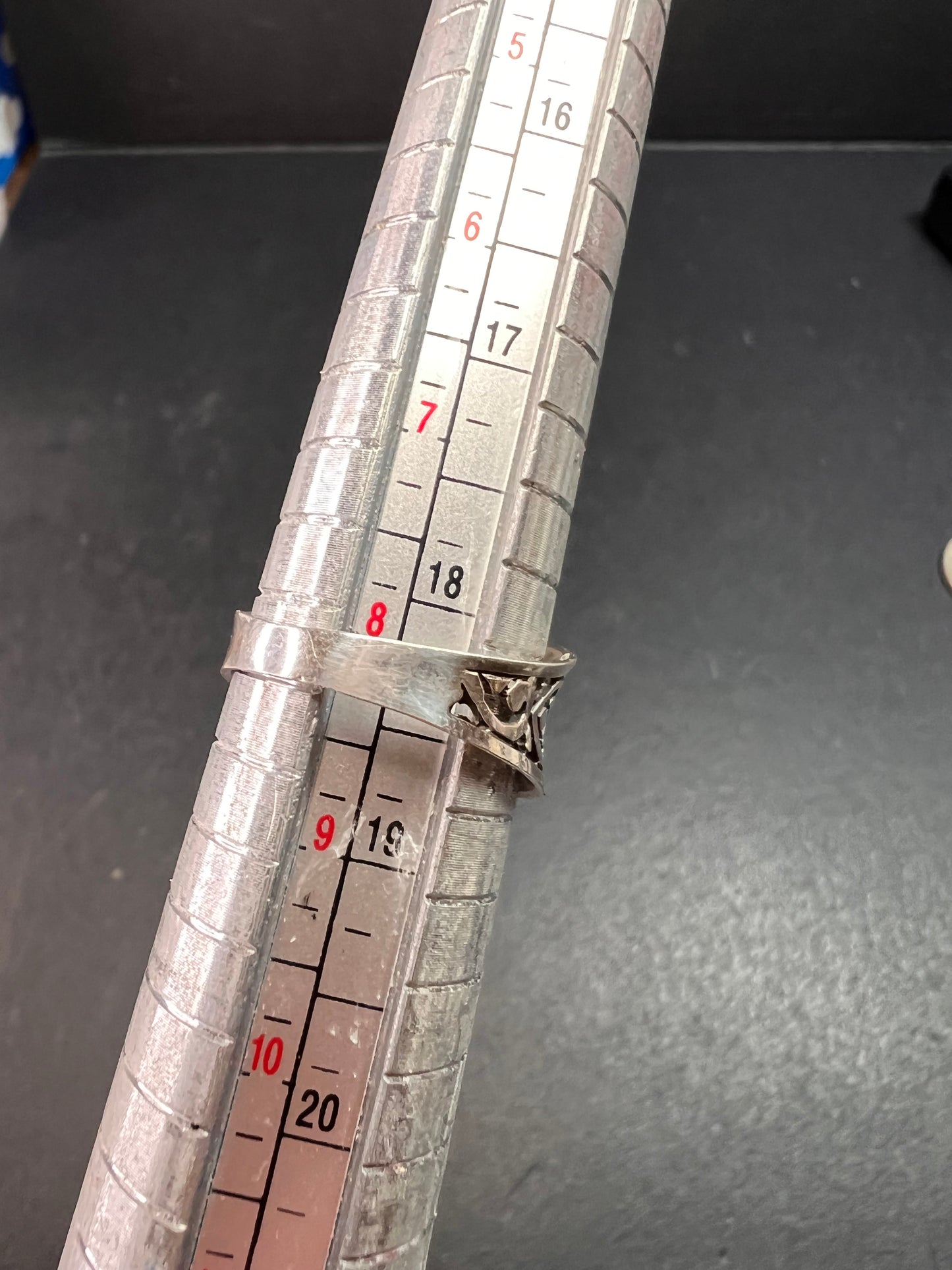 Vintage Sterling Silver Scrollwork Delicate Design Ring Size 8