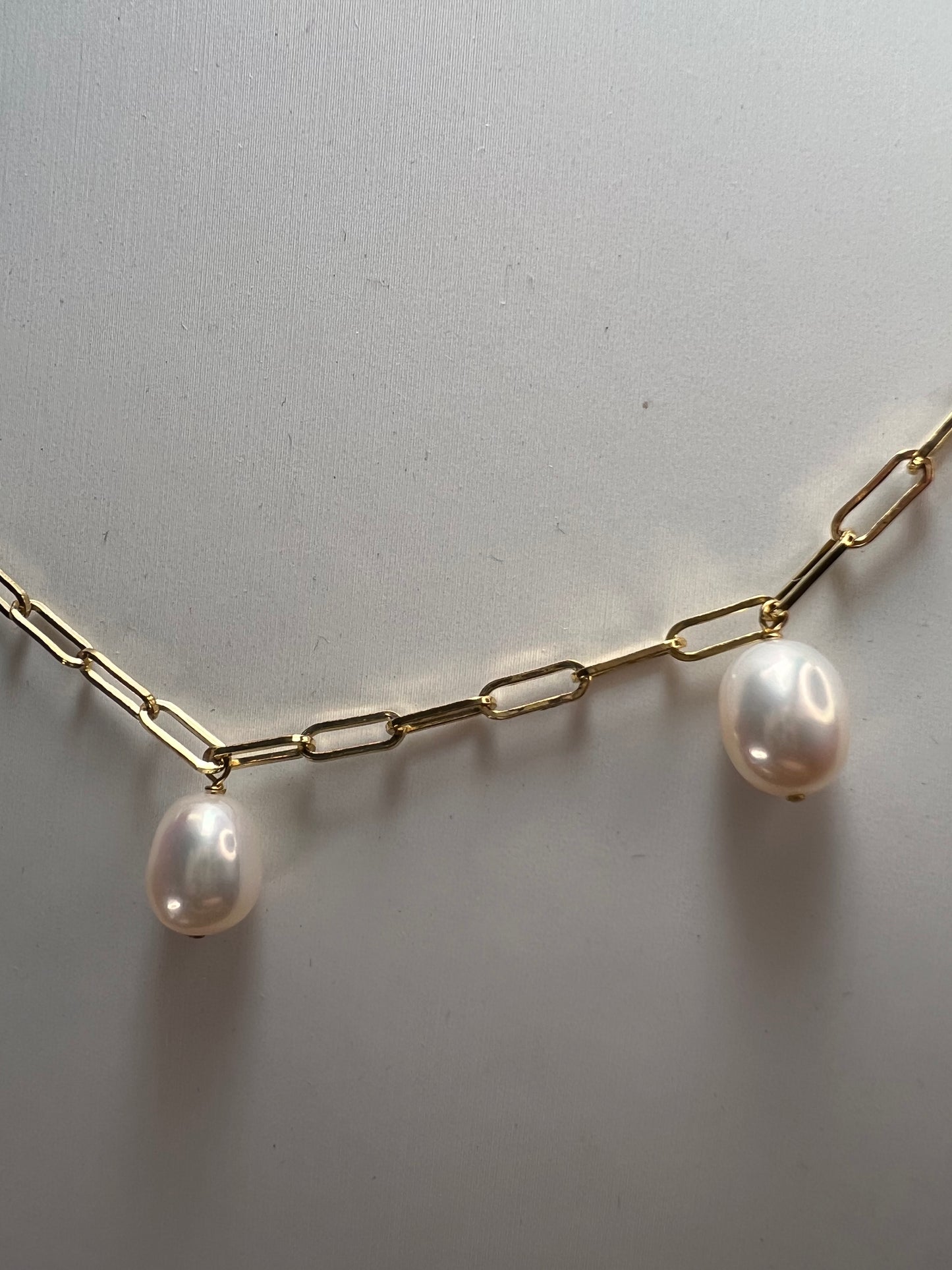 White Cultured Freshwater Pearl 18k Yellow Gold Over Sterling Silver 18-inch Necklace *NEW*