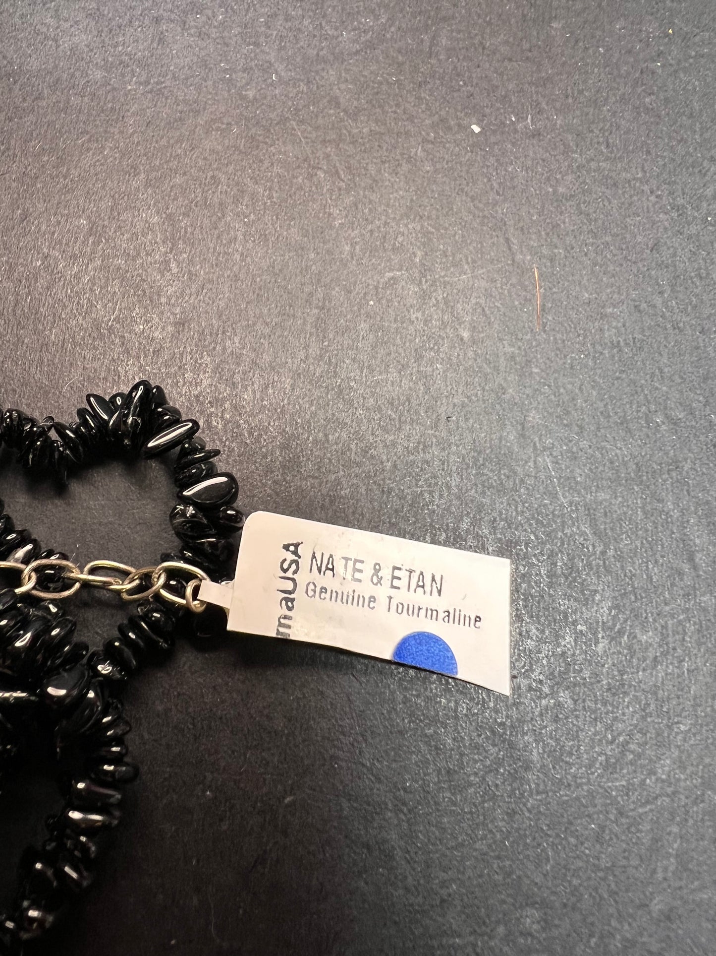 NEW Black tourmaline multi strand sterling silver necklace