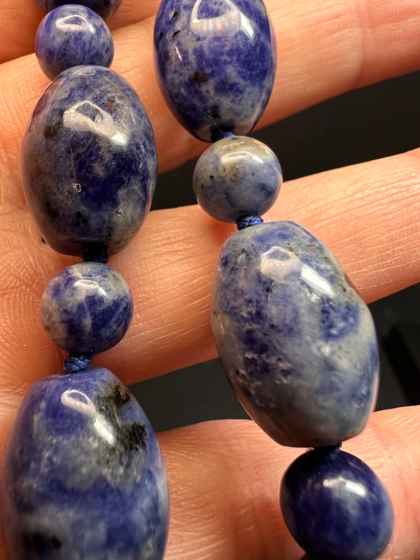 NEW sodalite necklace and bracelet with sterling silver clasp