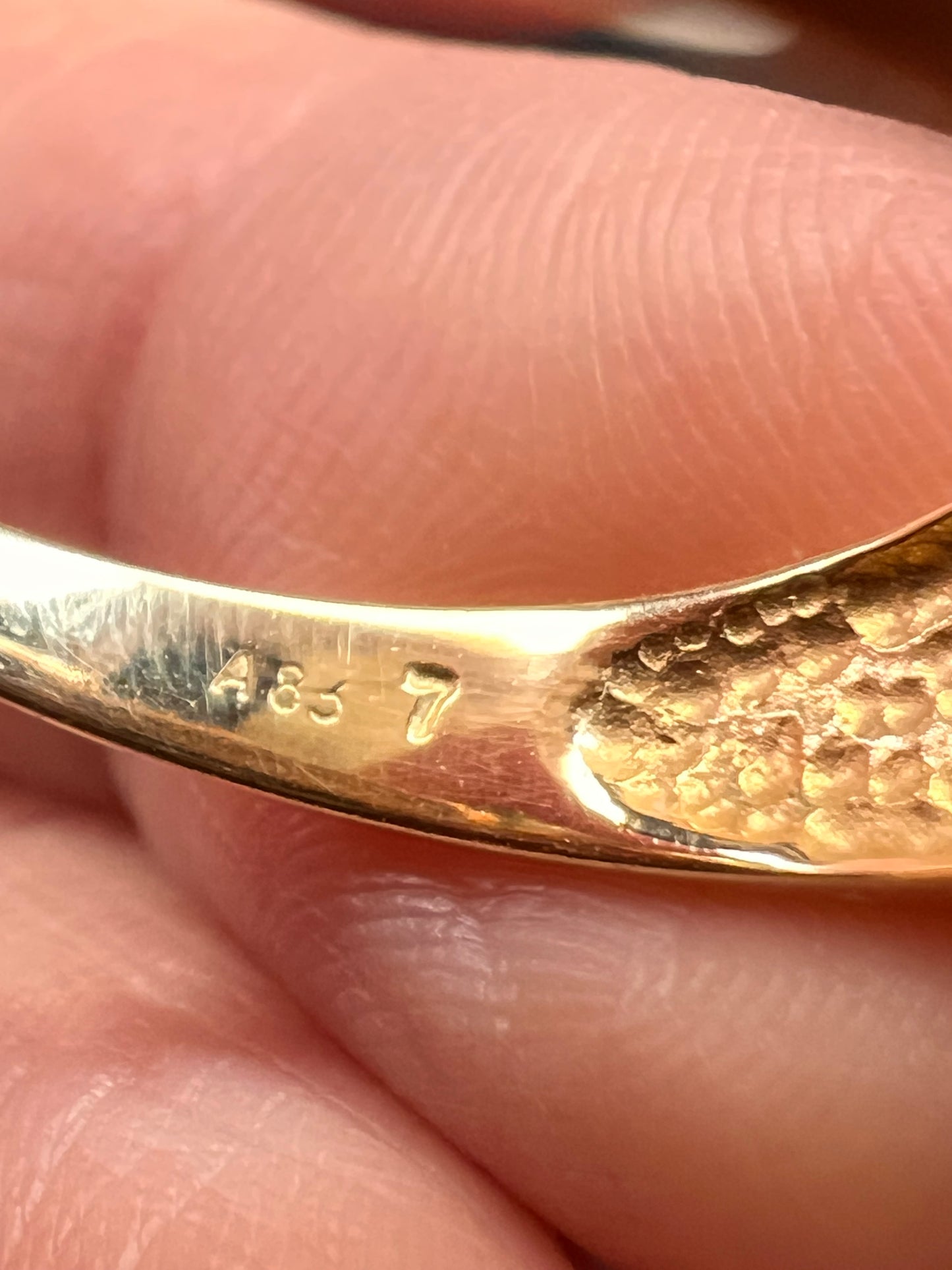 14K Yellow Gold Emerald-Cut Aquamarine Ring – Vintage Modernist Style, Size 7