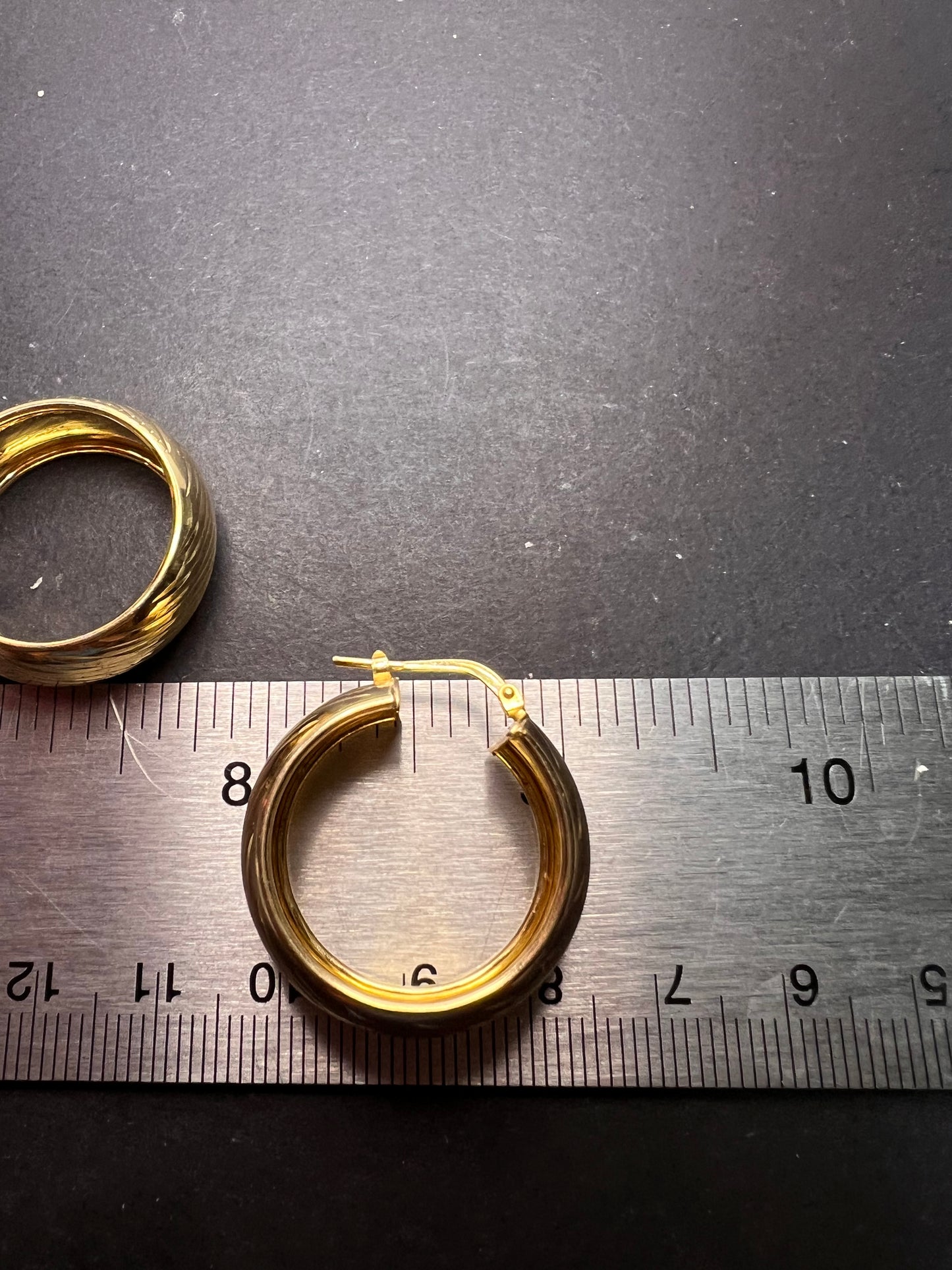 Gold over sterling silver hoop earrings