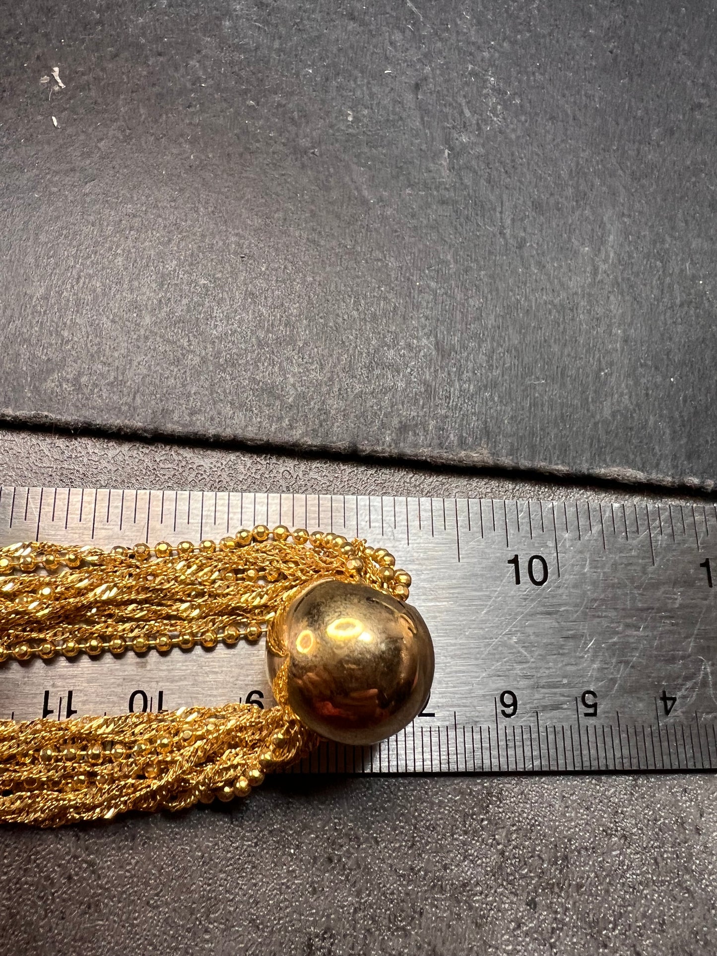 Italian 14 Strand Gold Plated Bead Necklace 18–20 Inch Estate Y2K