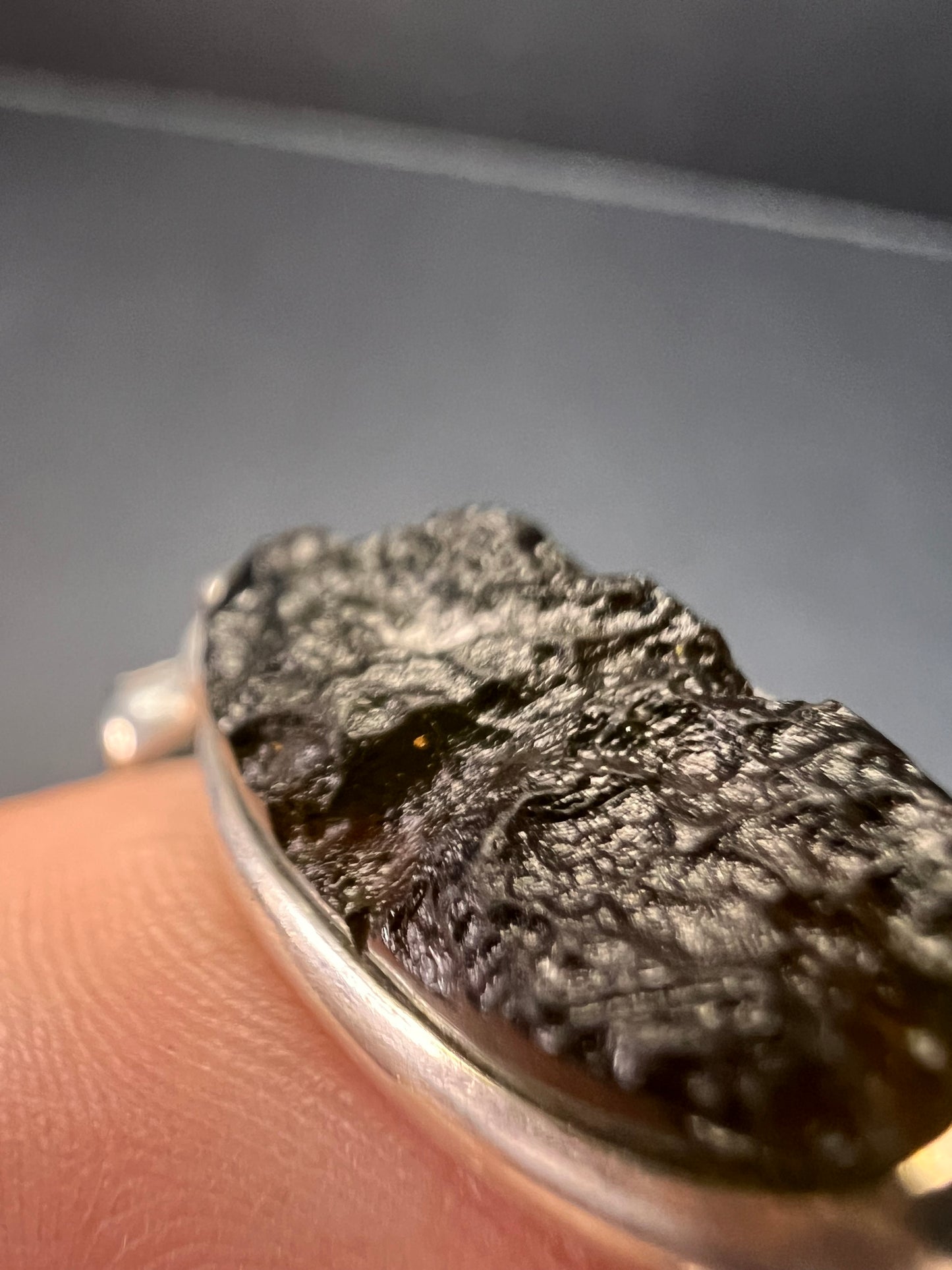 SOLD NEW Moldavite old stock sterling silver toggle bracelet