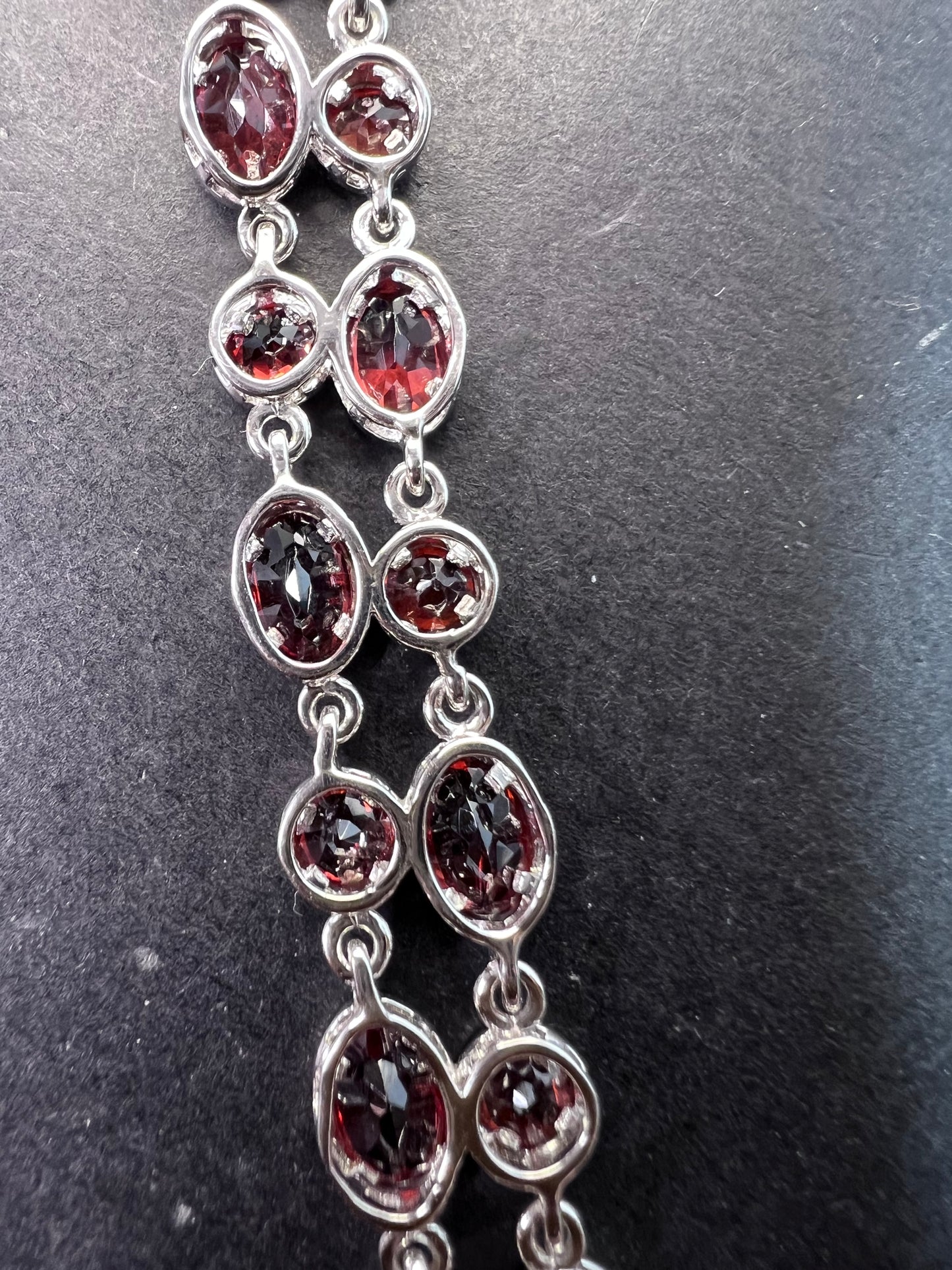 Garnet and Sterling silver bubble bracelet