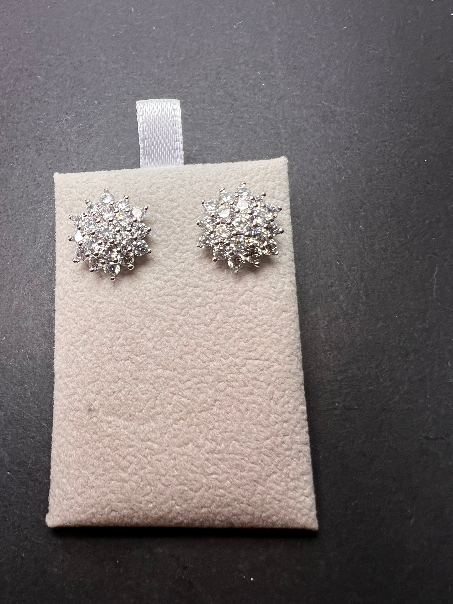 White Cubic Zirconia Rhodium Over Sterling Silver Earrings 4.52ctw