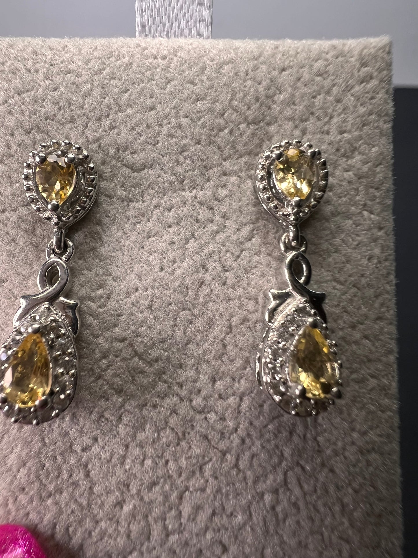 Golden imperial topaz sterling silver teardrop earrings