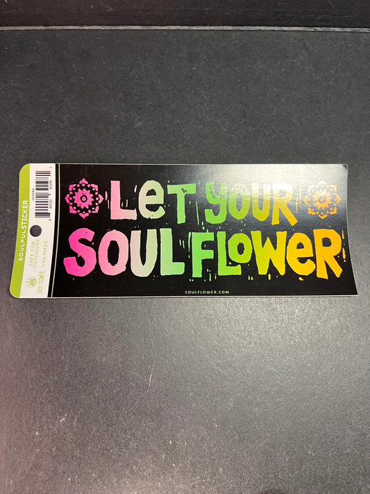Let Your Soulflower Retro Rainbow Soul Flower Sticker – Outdoor Safe